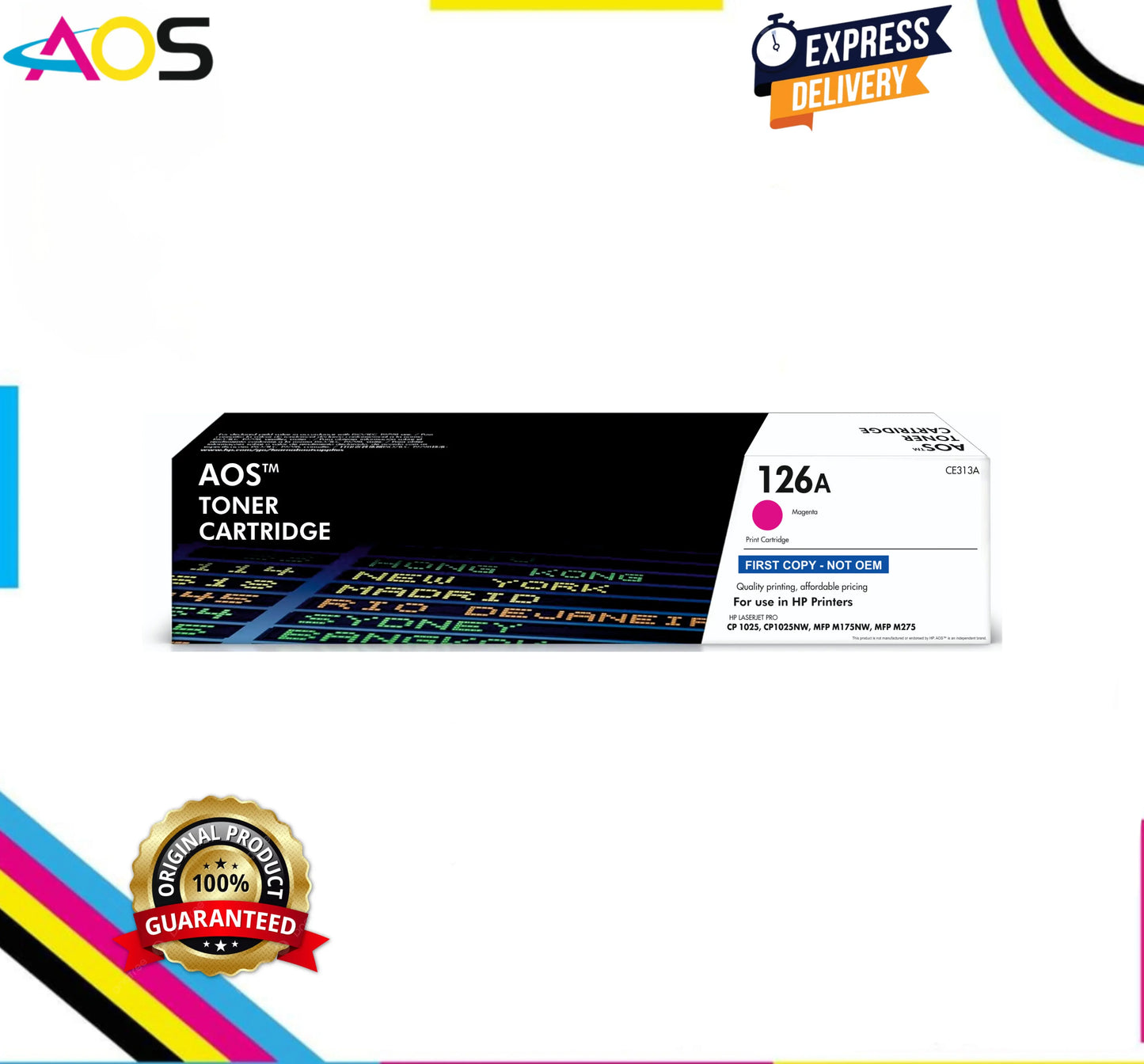 Aos 126A Magenta Toner Cartridge - Replacement For HP 126A CE313A Aos Cartridge