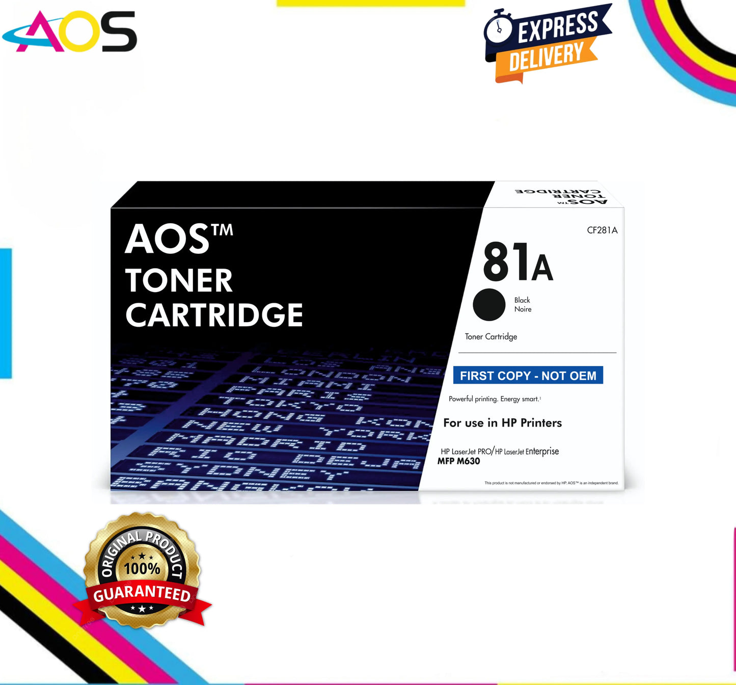 Aos 81A Black Toner Cartridge - Replacement For HP 81A CF281A Aos Cartridge