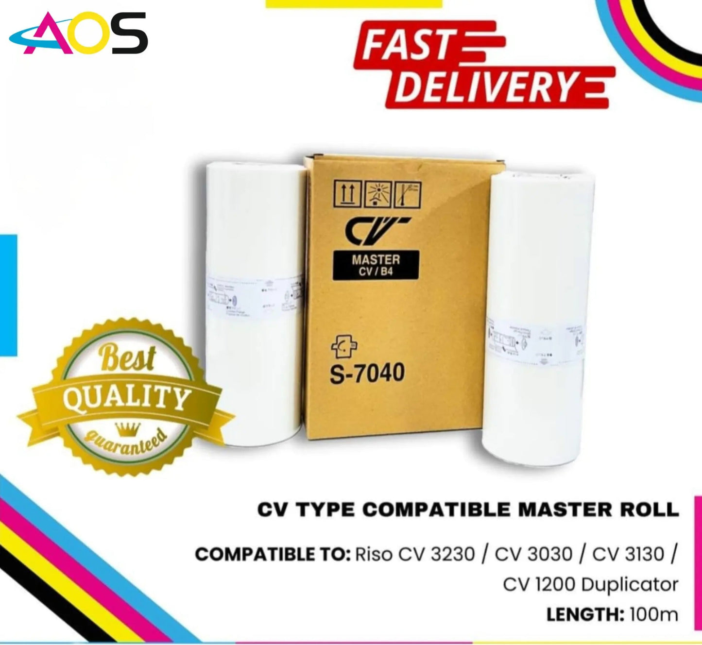 B4 master roll for riso cv cz 3230 ,pack of 2 Aos Cartridge