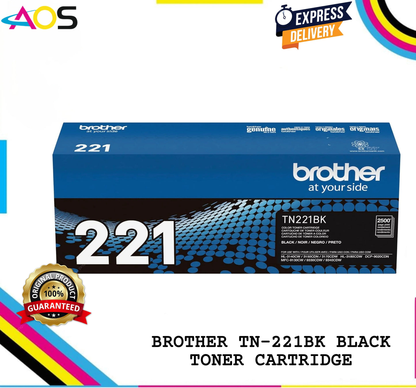 Brother TN 221 Toner Cartridge , Black Aos Cartridge