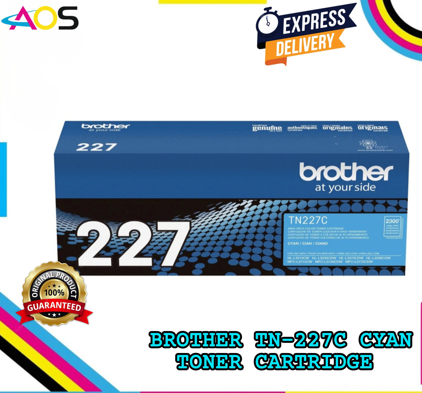 Brother TN 227 Toner Cartridge ,Cyan Aos Cartridge