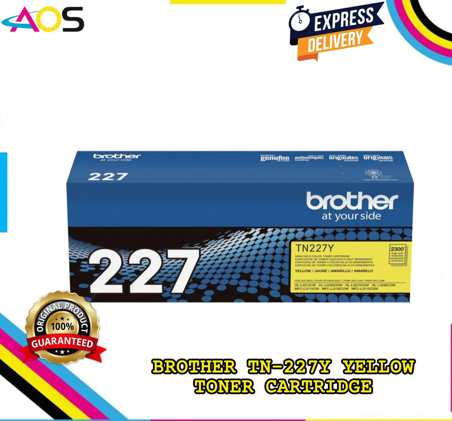 Brother TN 227 Toner Cartridge ,Yellow Aos Cartridge