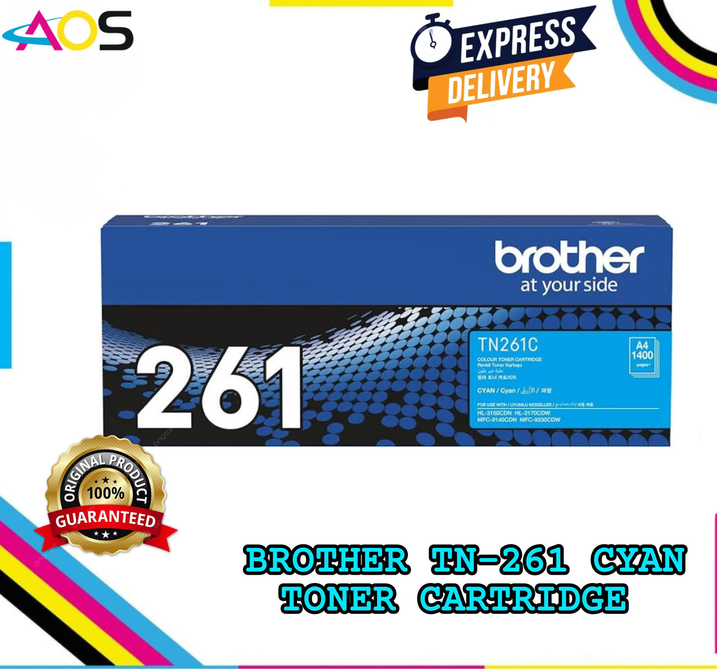Brother TN 261 Toner Cartridge ,Cyan Aos Cartridge