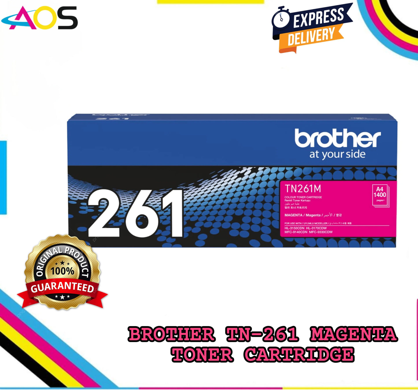 Brother TN 261 Toner Cartridge ,Magenta Aos Cartridge