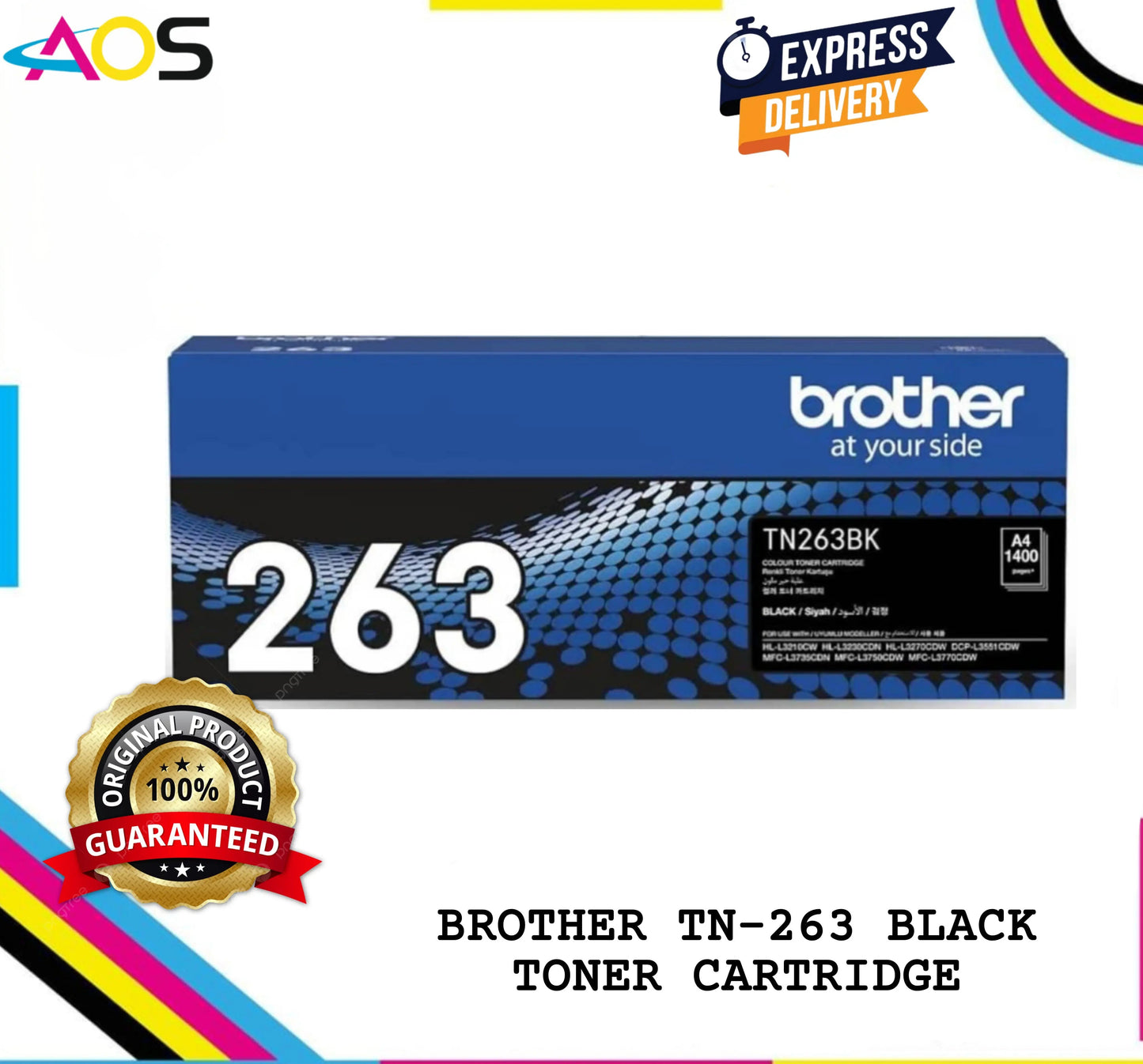 Brother TN 263 Toner Cartridge ,Black Aos Cartridge