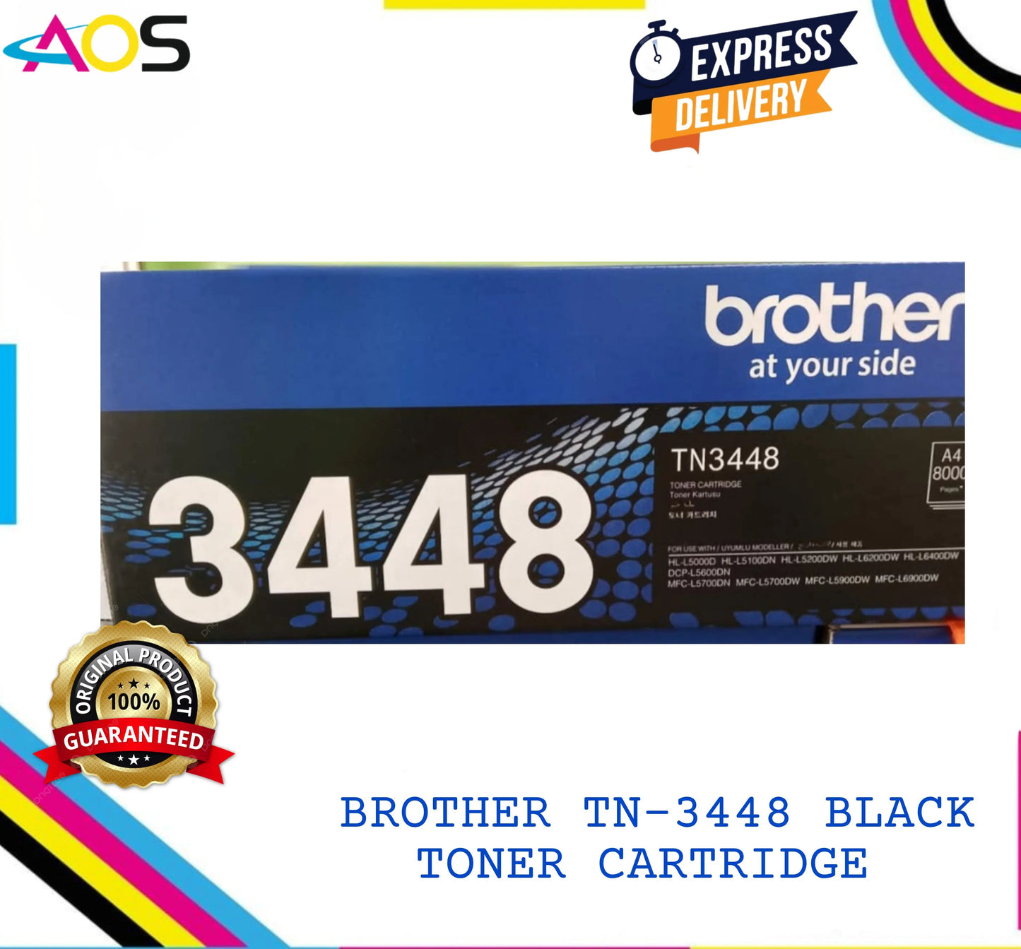 Brother Tn 3448 Toner Cartridge , Black Aos Cartridge