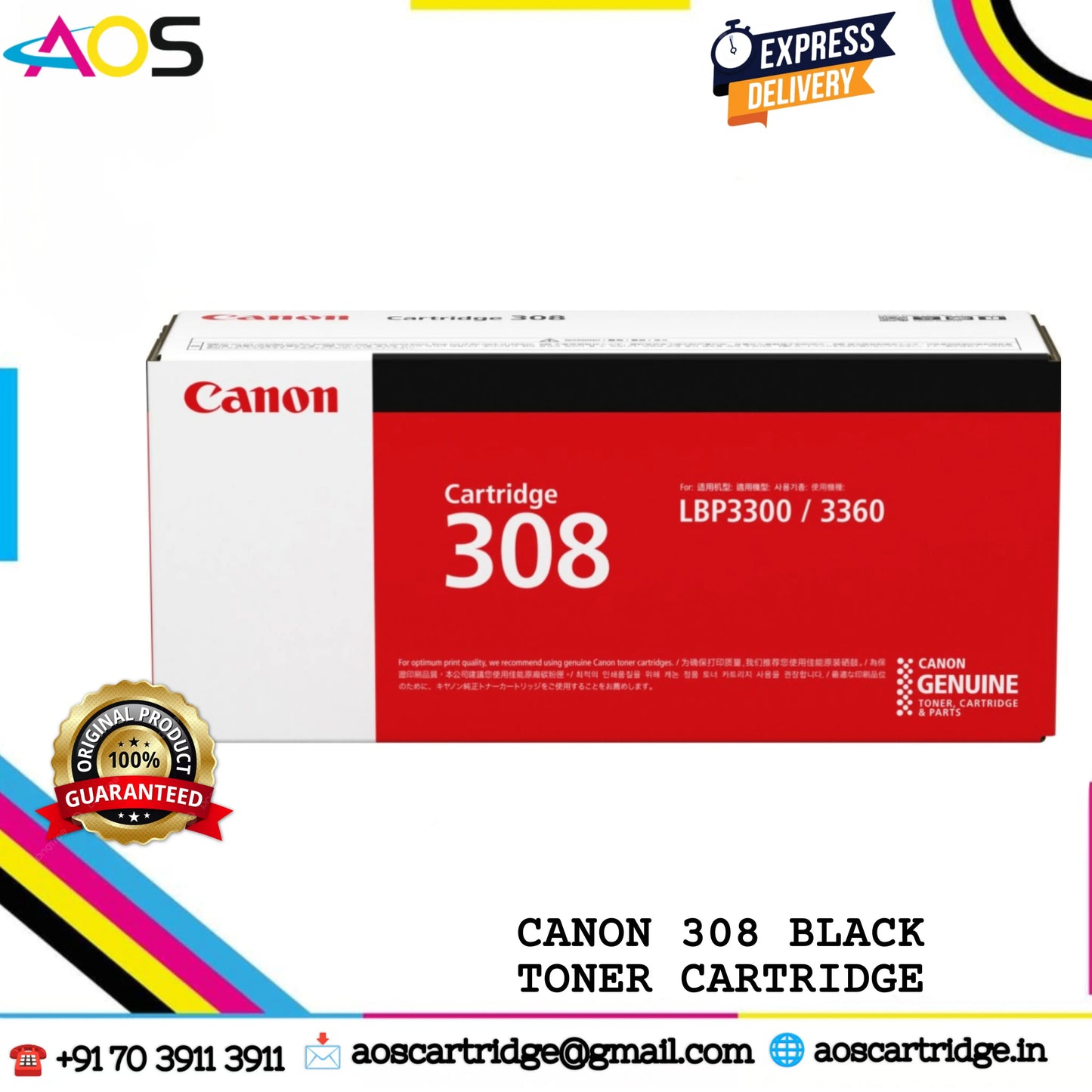 CANON 308 Black Toner Cartridge Aos Cartridge