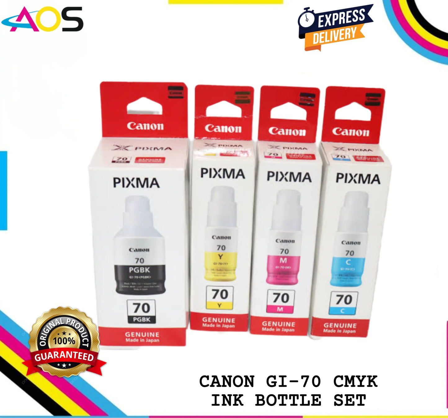 CANON GI-70 CMYK INK BOTTLE SET - AOS Cartridge