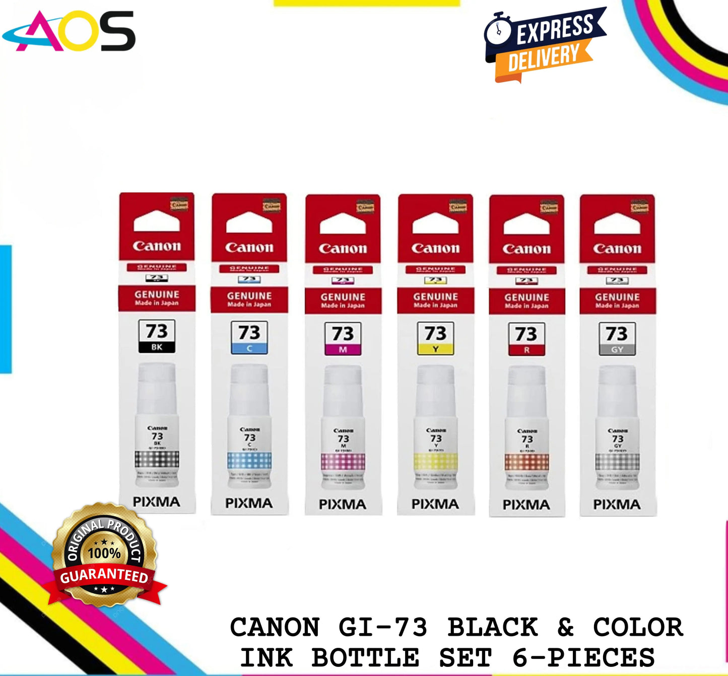 CANON GI-73 INK BOTTLE SET 6-COLOR - AOS Cartridge