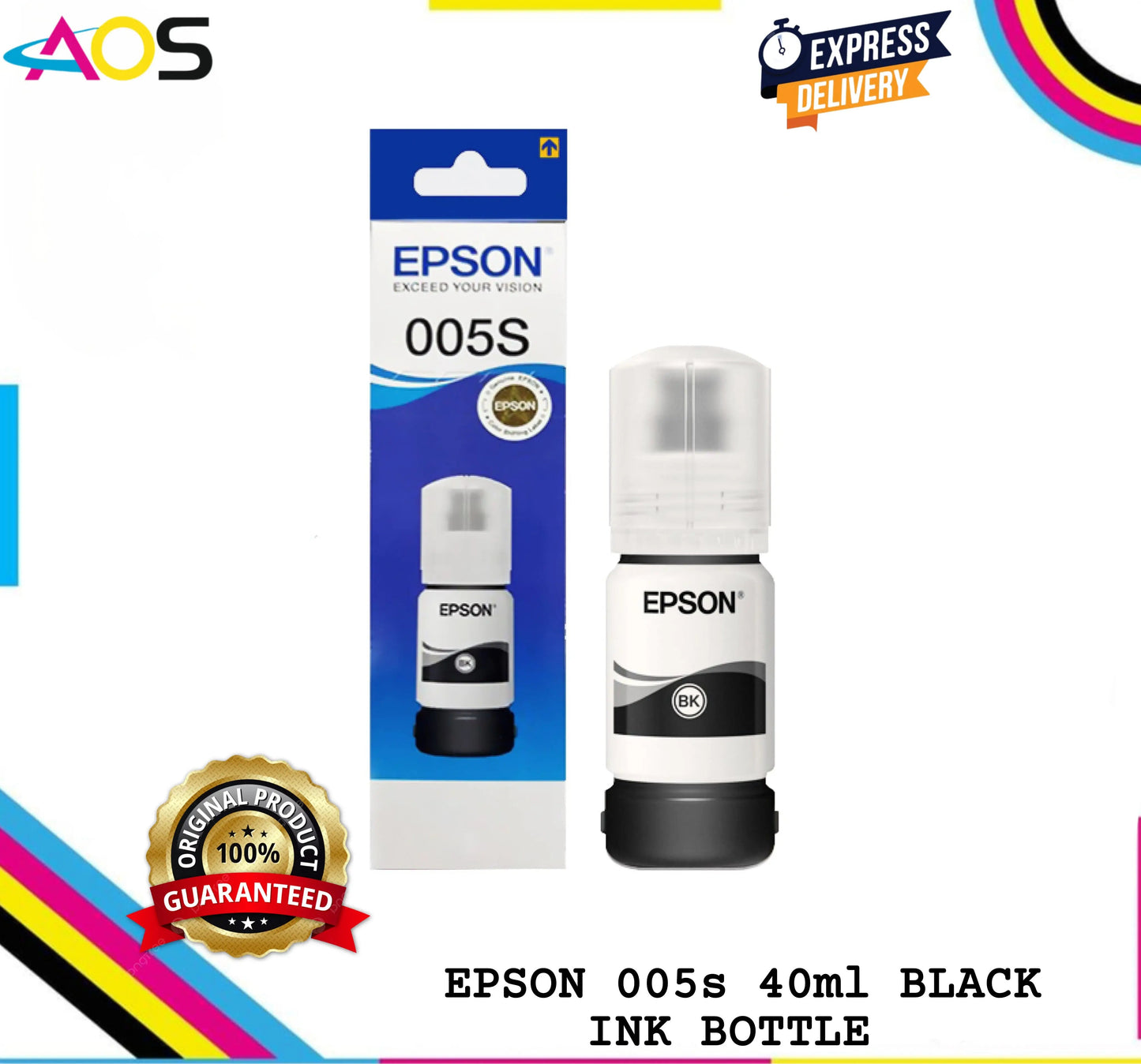 EPSON 005 40ml INK BOTTLE BLACK (005s) - AOS Cartridge