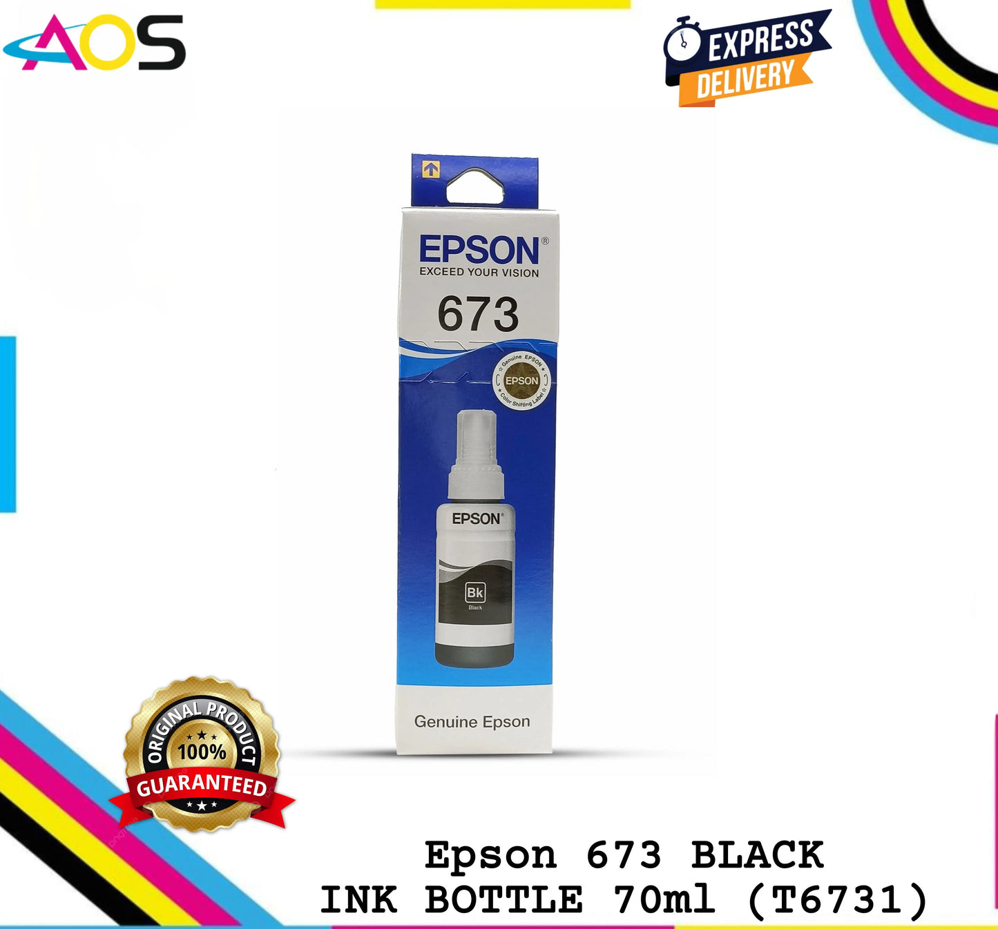 Epson 673 Ink Bottle Black T6731 AOS Cartridge