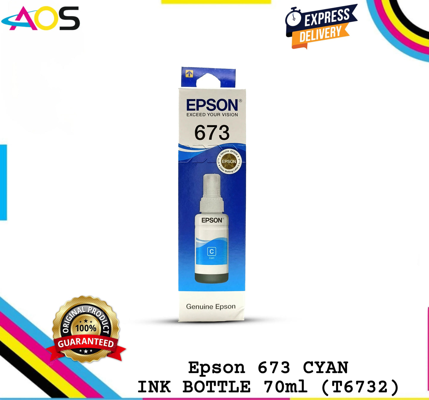 epson 673 cyan ink bottle