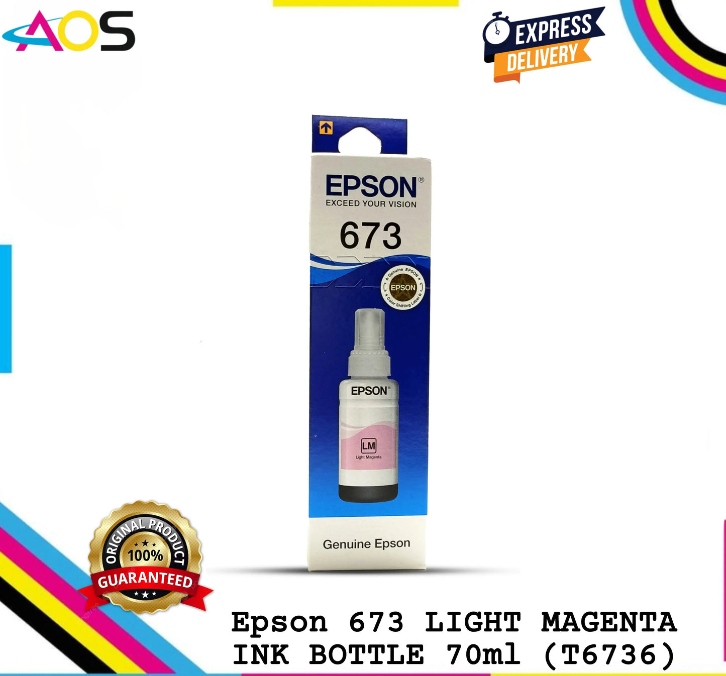 epson 673 light magenta ink bottle
