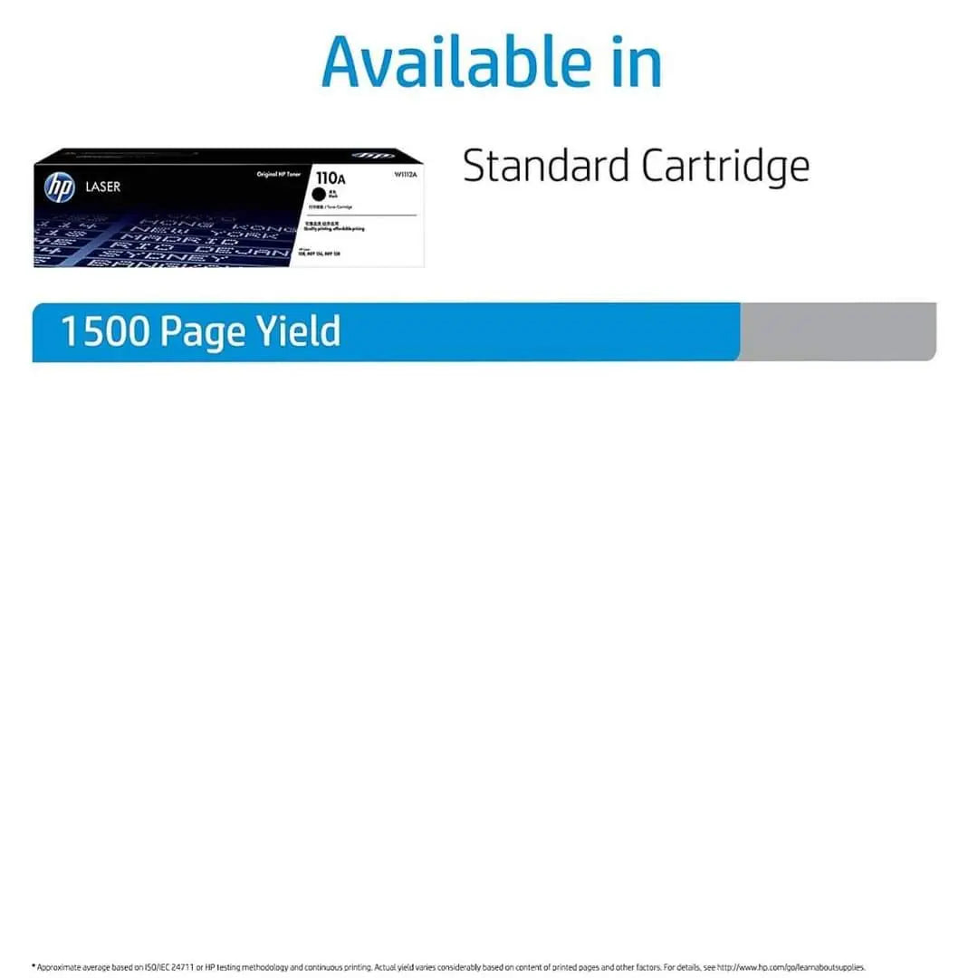 HP 110A Black Original Laserjet Toner Cartridge (W1112A) Aos Cartridge