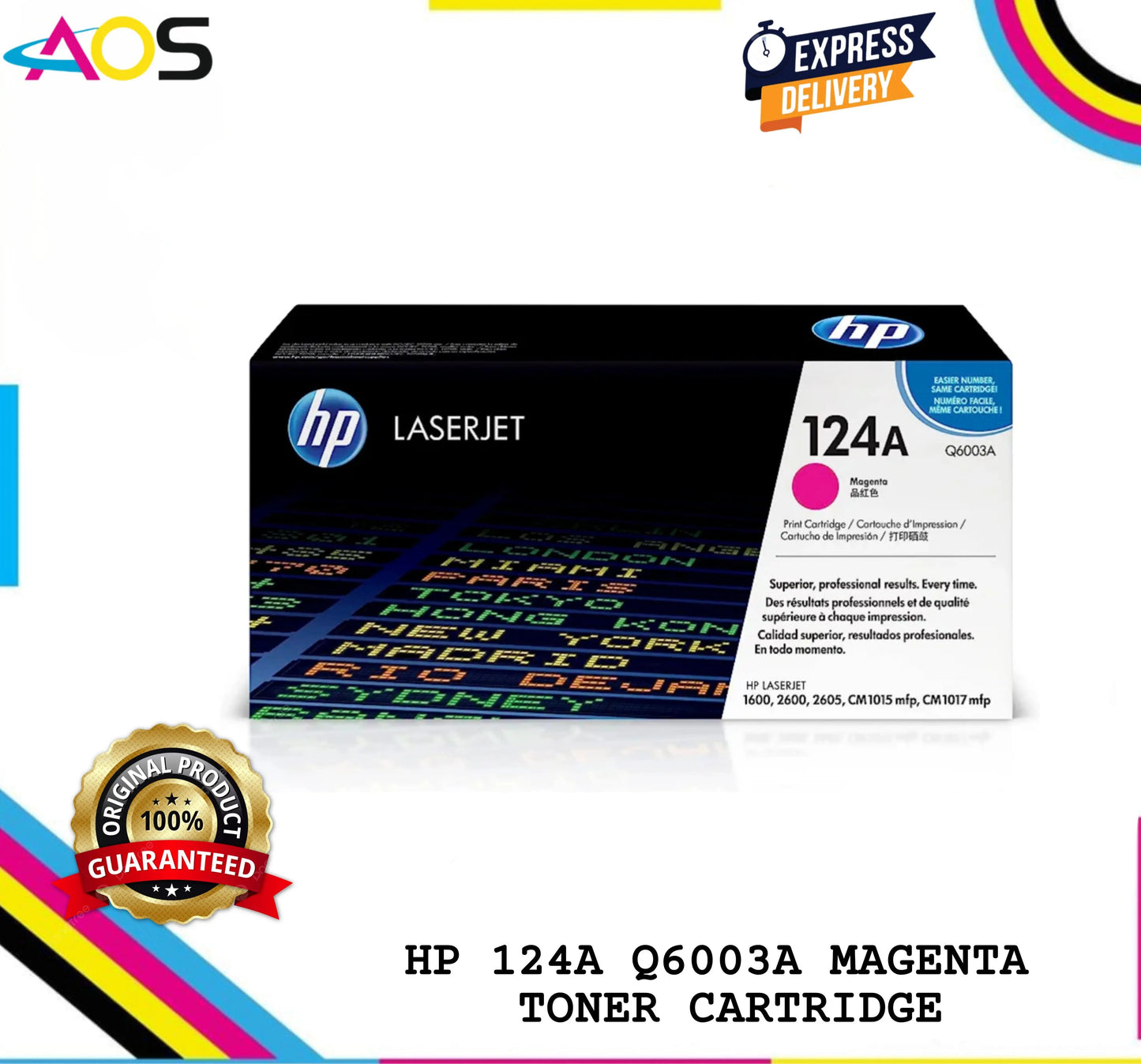 HP 124A Magenta Laserjet Toner Cartridge (Q6003A) Aos Cartridge