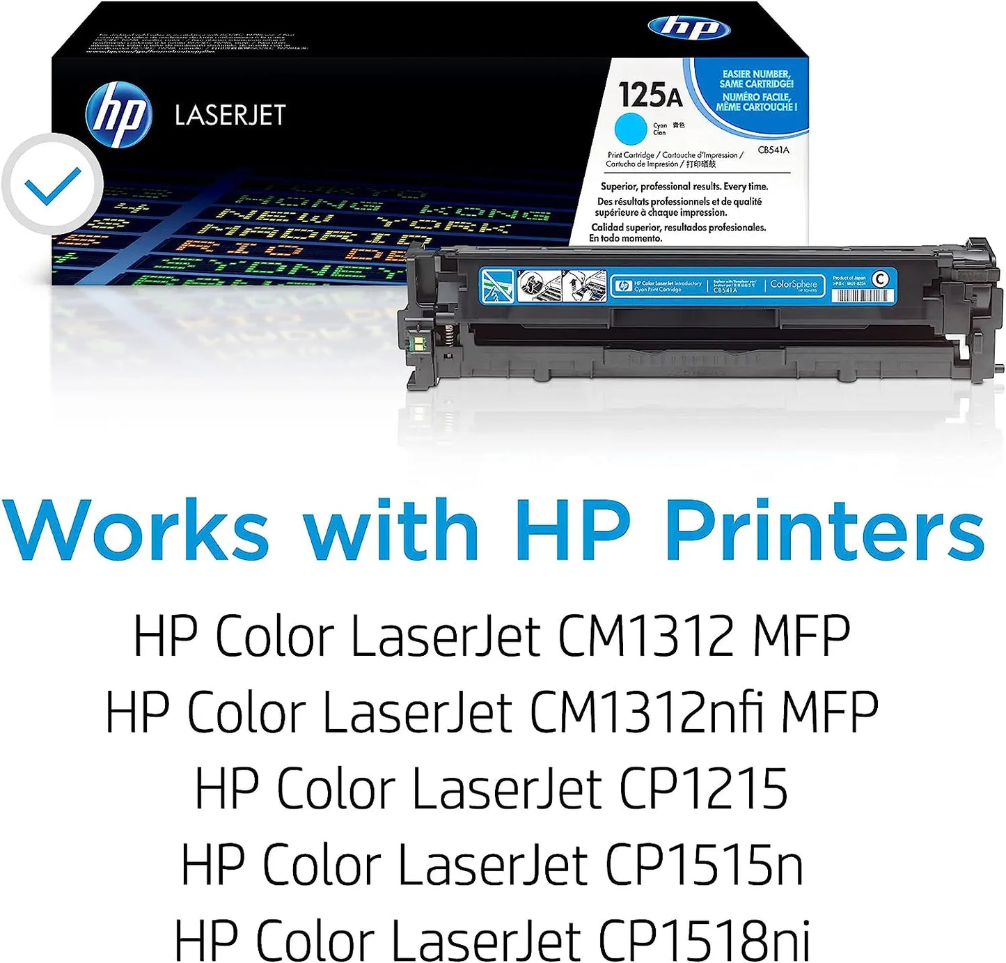 HP 125A Cyan Original Laserjet Toner Cartridge (CB541A) Aos Cartridge