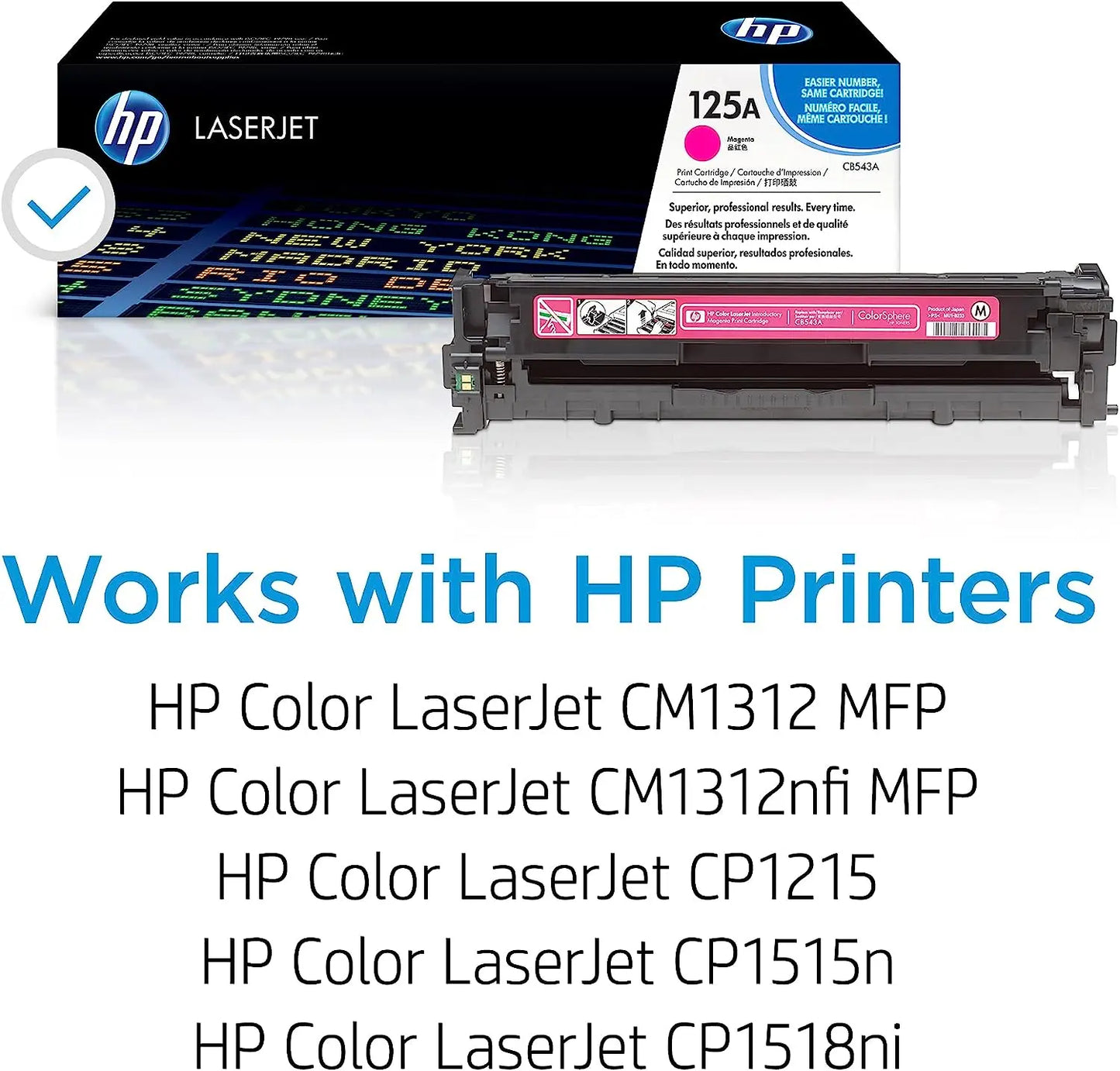 HP 125A Magenta Original Laserjet Toner Cartridge (CB543A) Aos Cartridge