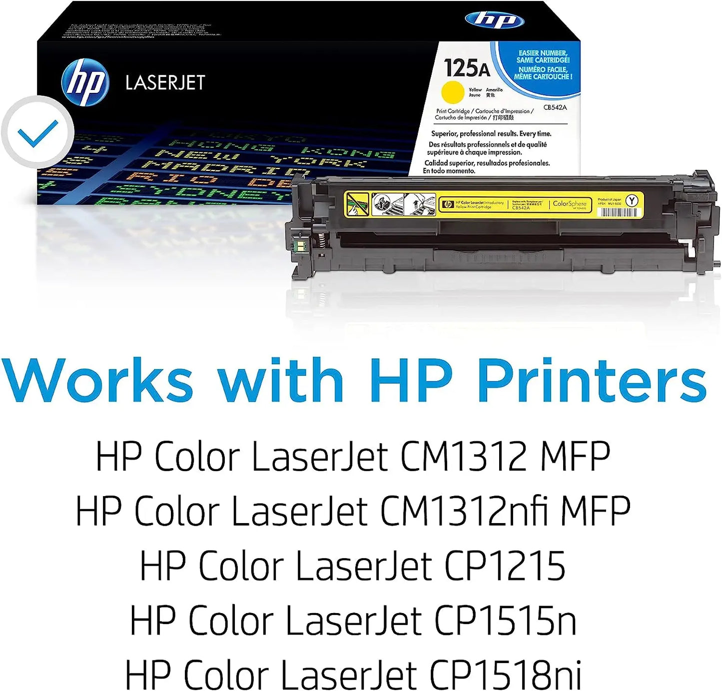HP 125A Yellow Original Laserjet Toner Cartridge (CB542A) Aos Cartridge