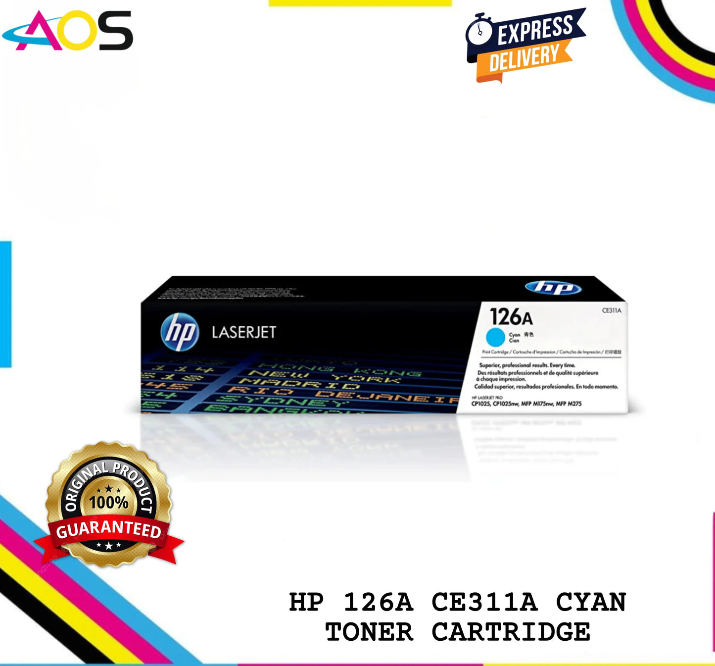 HP 126A Cyan LaserJet Toner Cartridge (CE311A) Aos Cartridge