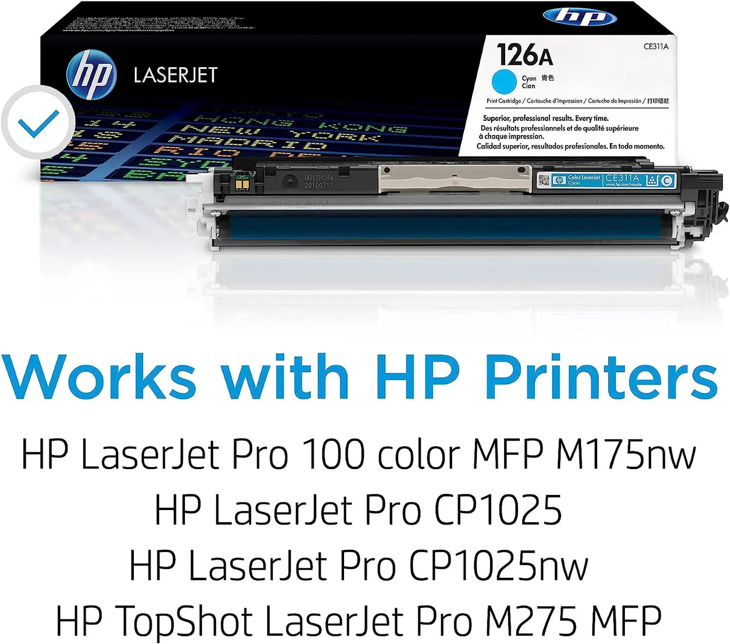 HP 126A Cyan LaserJet Toner Cartridge (CE311A) Aos Cartridge