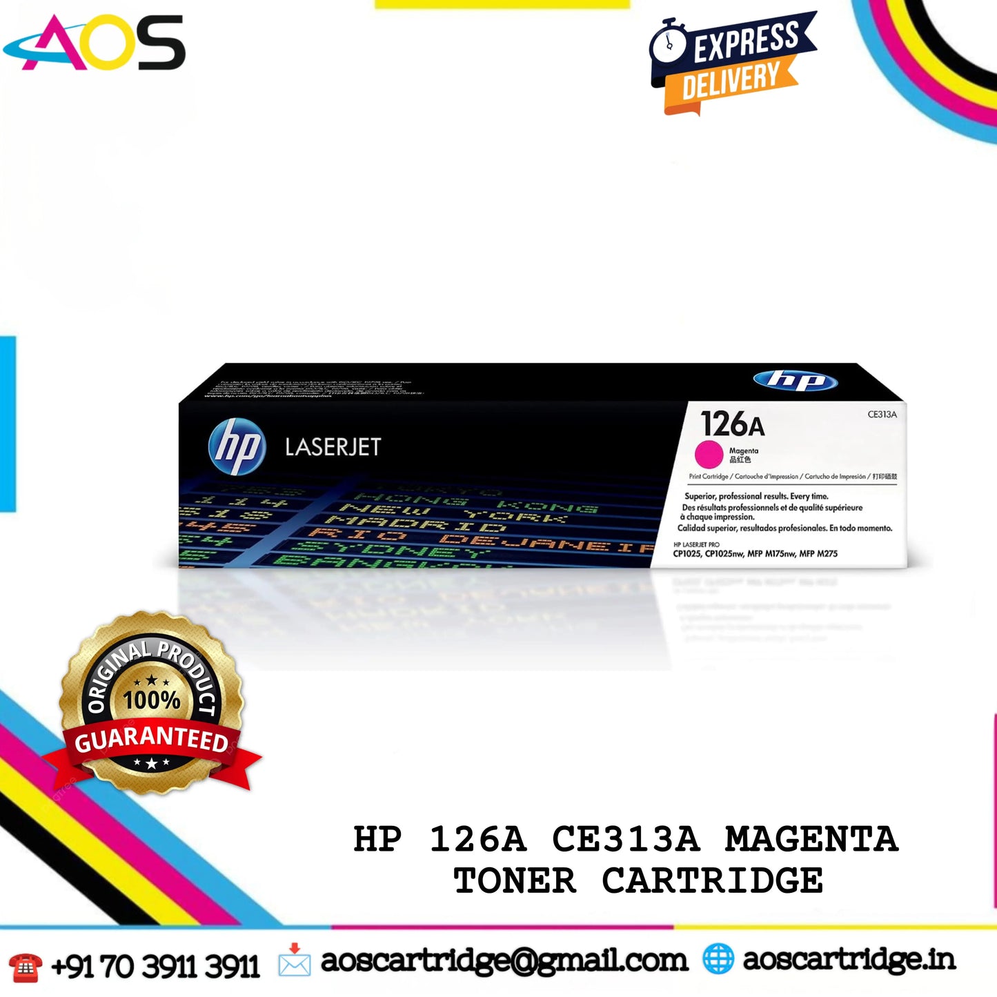 HP 126A Magenta Laserjet Toner Cartridge (CE313A) AOS Cartridge