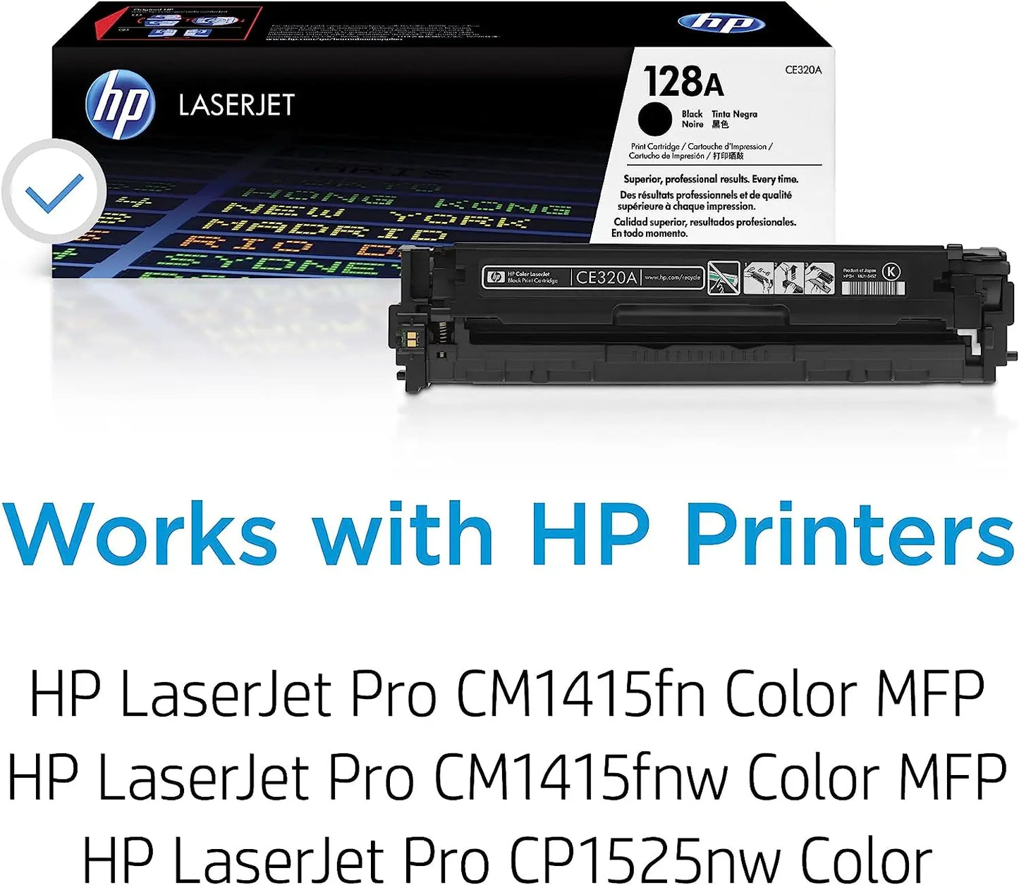 HP 128A Black Original Laserjet toner Cartridge (CE320A) Aos Cartridge