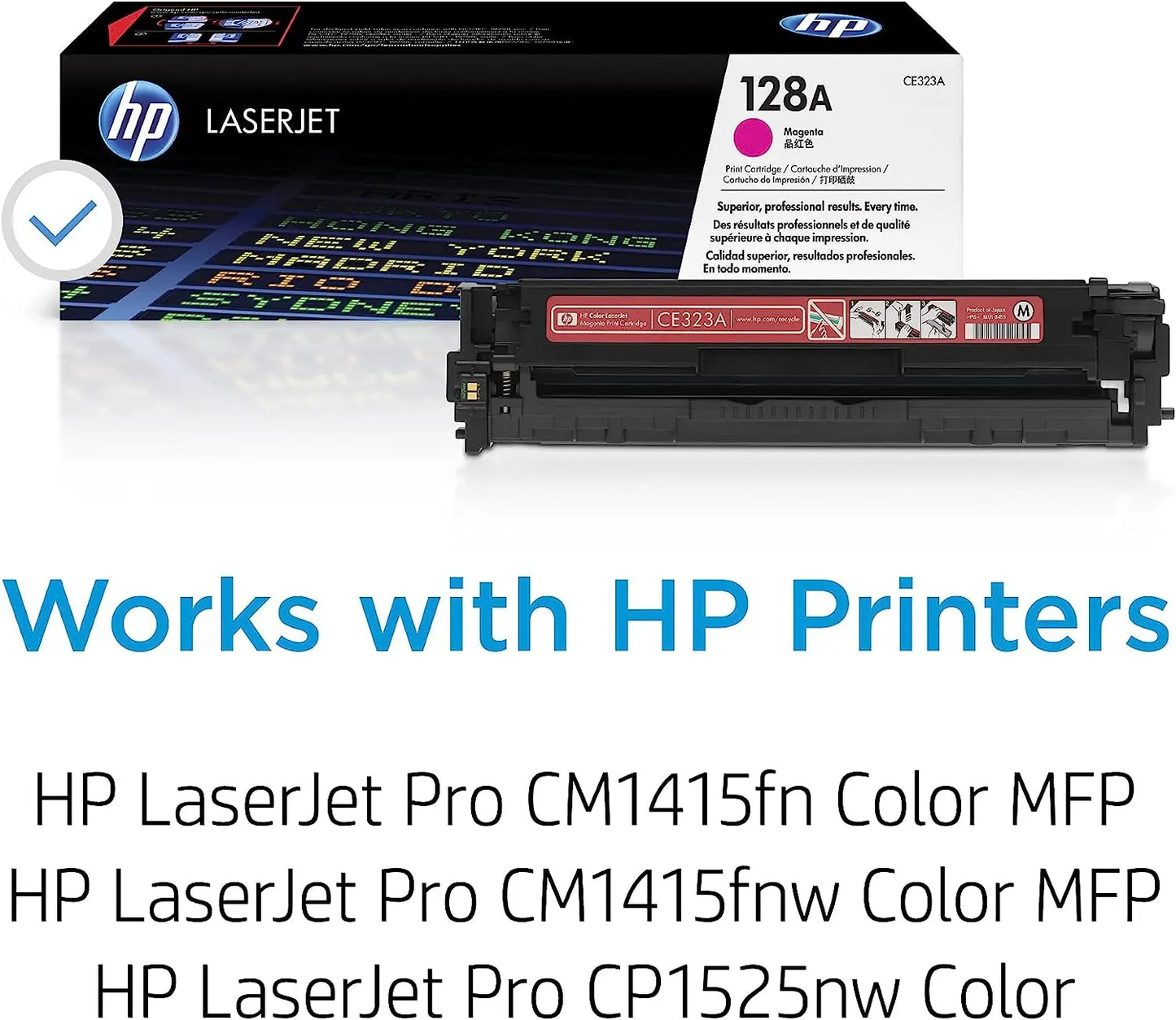 HP 128A Magenta Original Laserjet Toner Cartridge (CE323A) Aos Cartridge