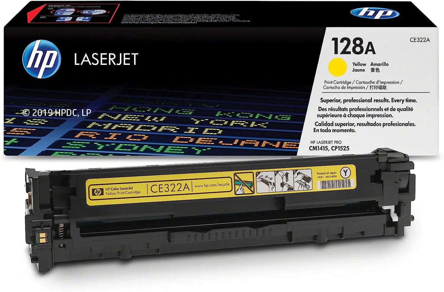 HP 128A Yellow Original LaerJet Toner Cartridge (CE322A) Aos Cartridge