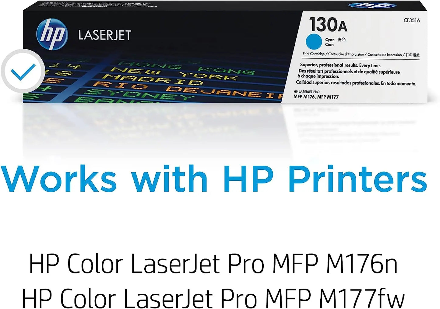 HP 130A Cyan Original Laserjet Toner Cartridge (CF351A) Aos Cartridge
