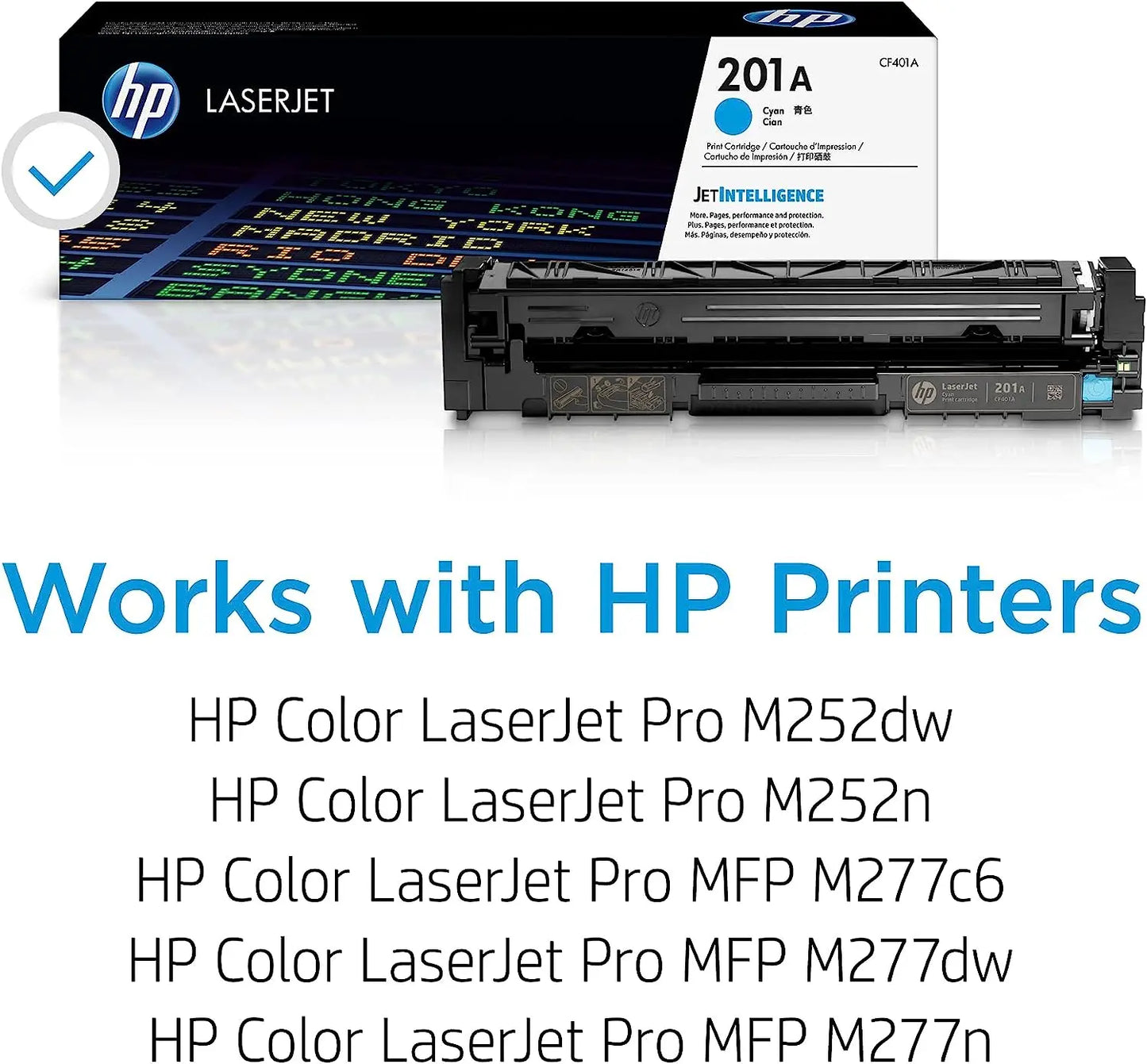 HP 201A Cyan Original Laserjet Toner Cartridge (CF401A) Aos Cartridge