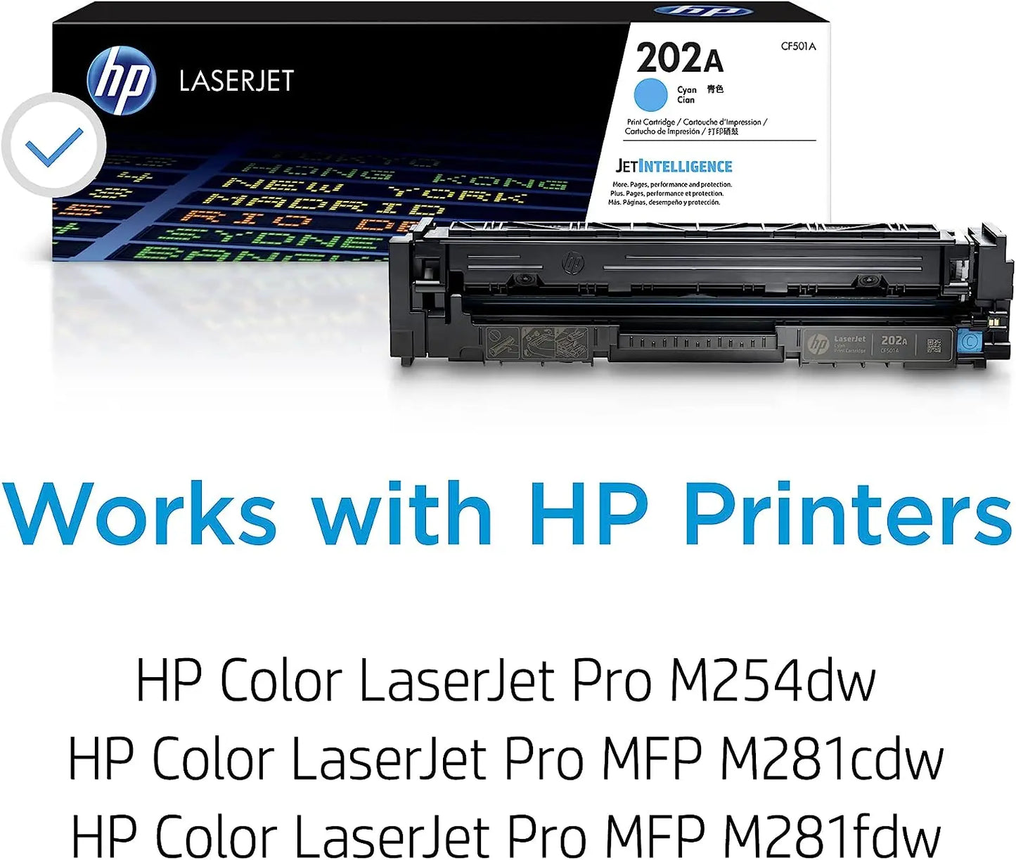 HP 202A Cyan Original Laserjet Toner Cartridge (CF501A) Aos Cartridge