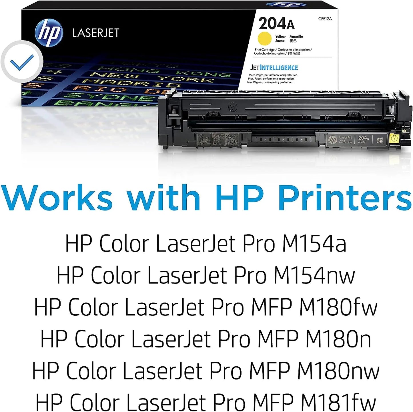 HP 204A Yellow Original Laserjet Toner Cartridge (CF512A) Aos Cartridge