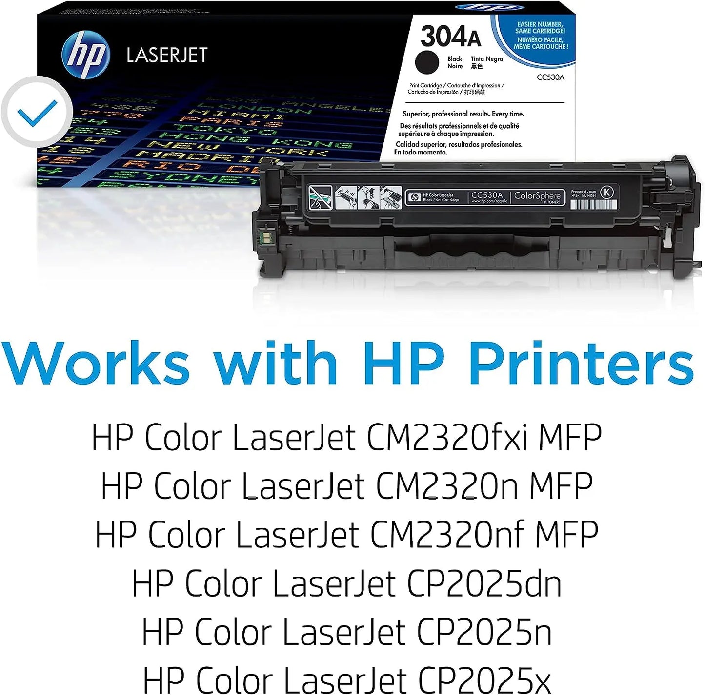 HP 304A Black Original Laserjet Toner Cartridge (CC530A) Aos Cartridge