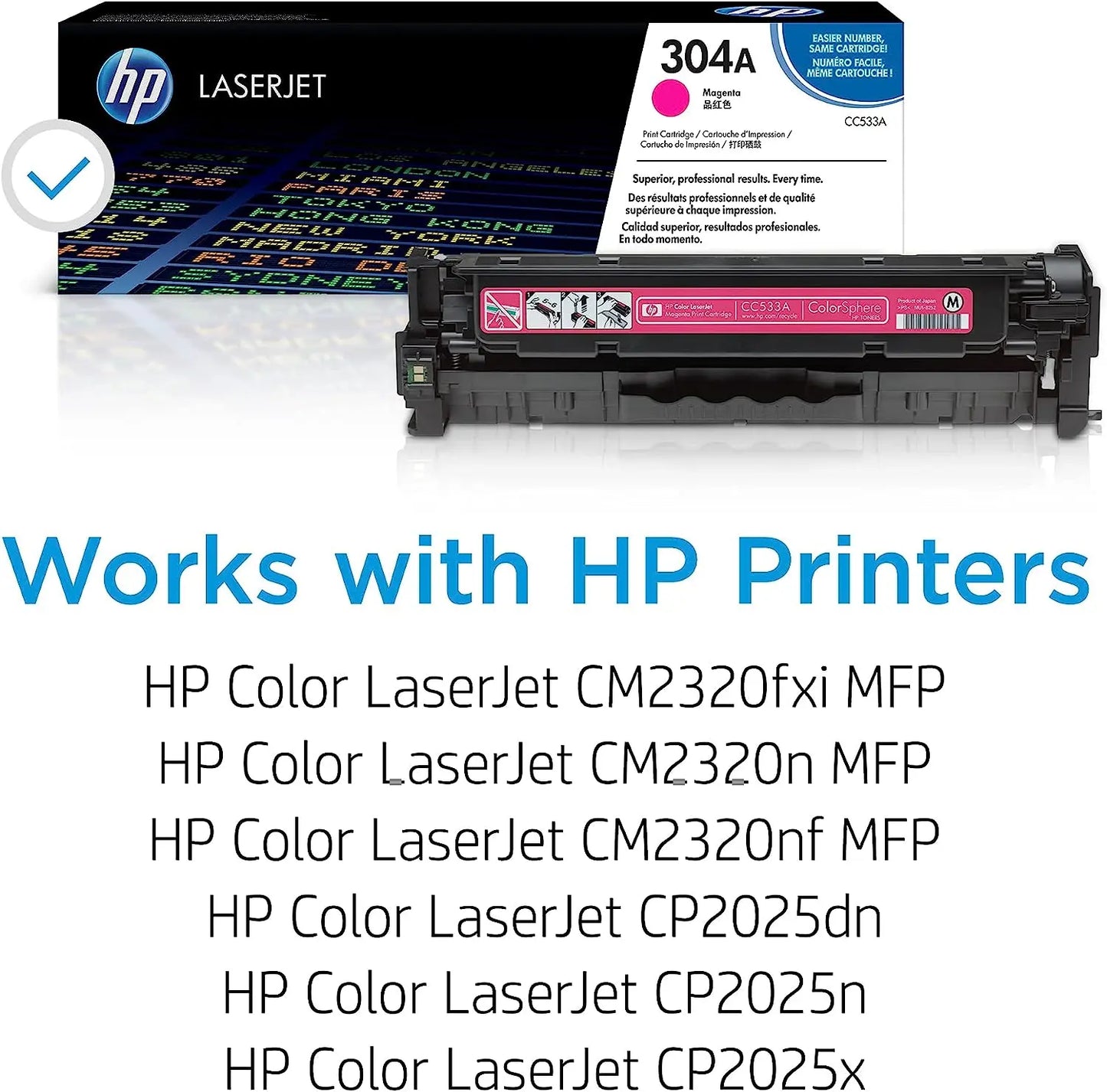 HP 304A Magenta Original Laserjet Toner Cartridge (CC533A) Aos Cartridge
