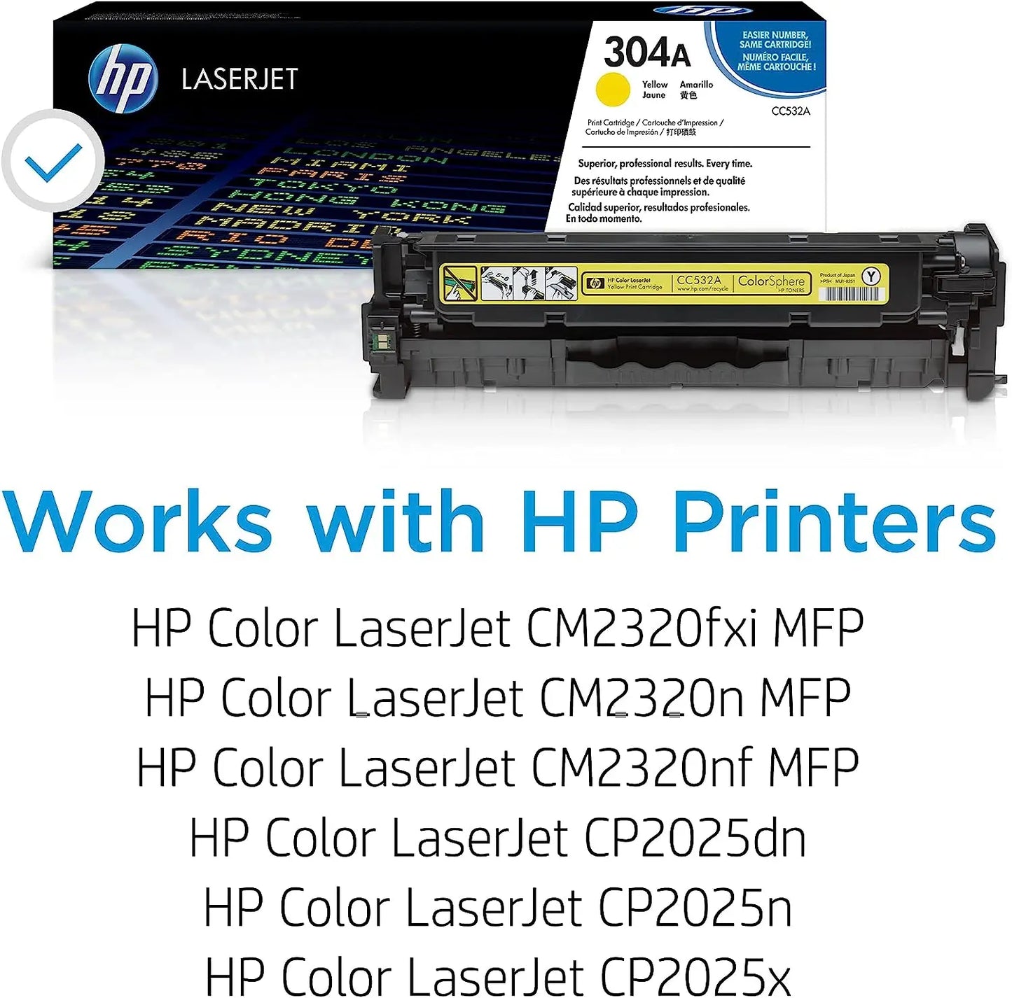 HP 304A Yellow Original Laserjet Toner Cartridge (CC532A) AOS Cartridge