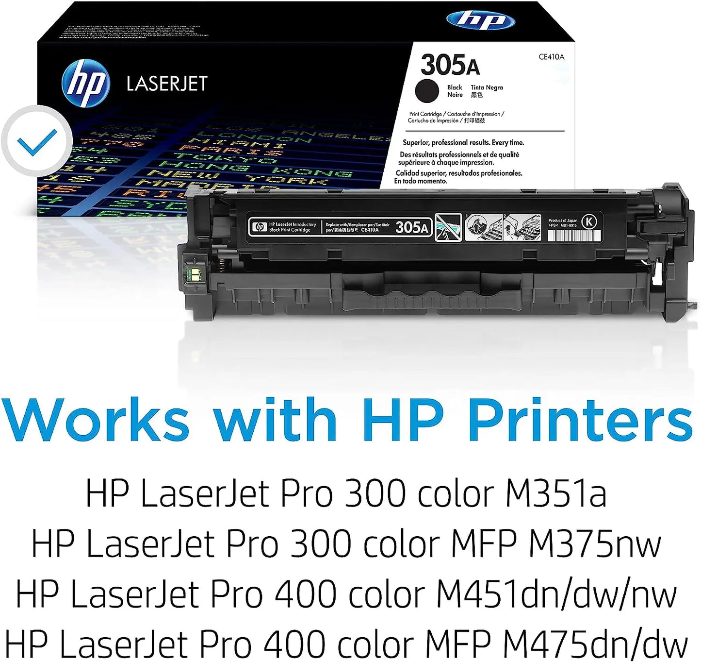 HP 305A Black Original Laserjet Toner Cartridge (CE410A) Aos Cartridge