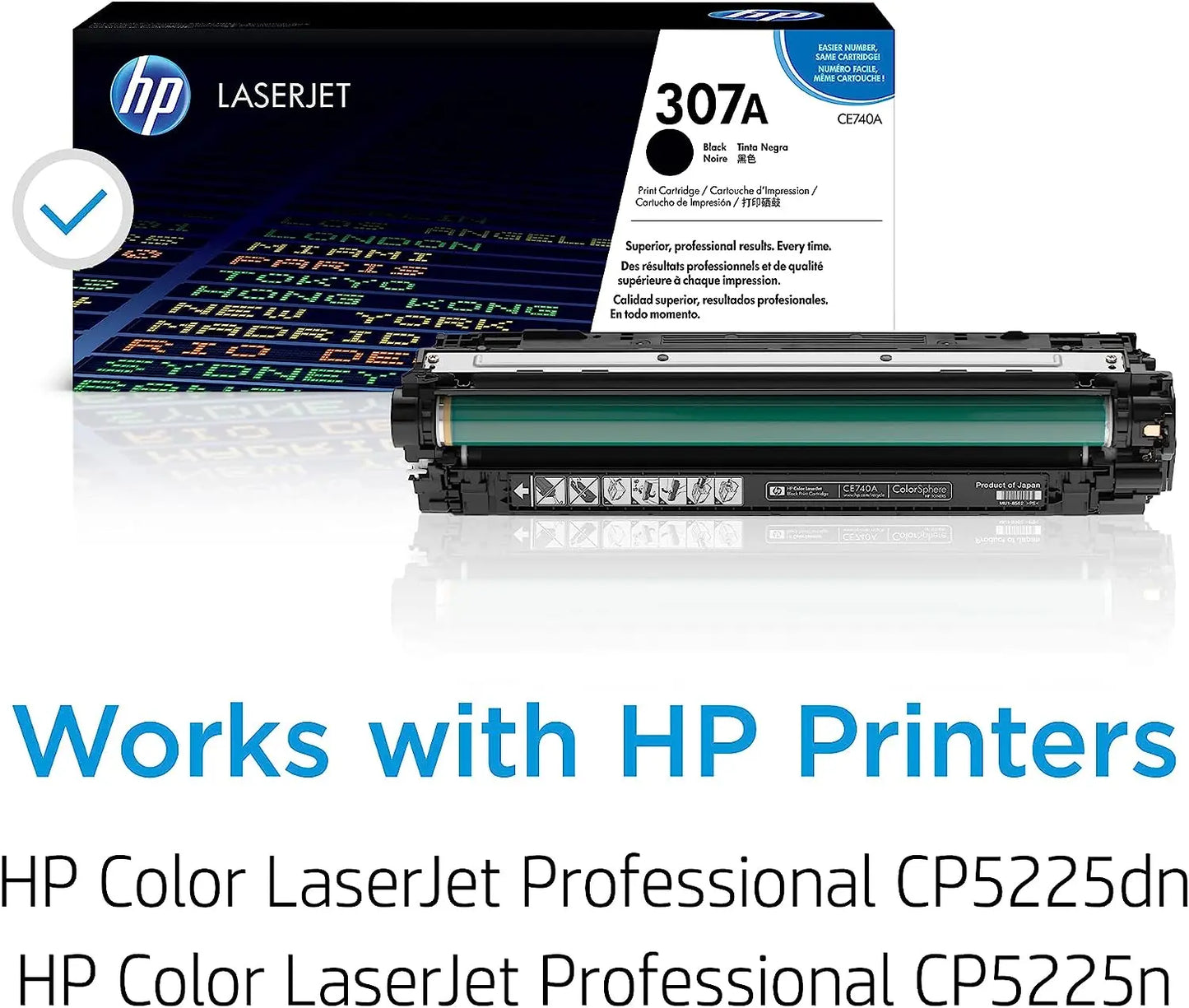 HP 307A Black Original Laserjet Toner Cartridge (CE740A) Aos Cartridge