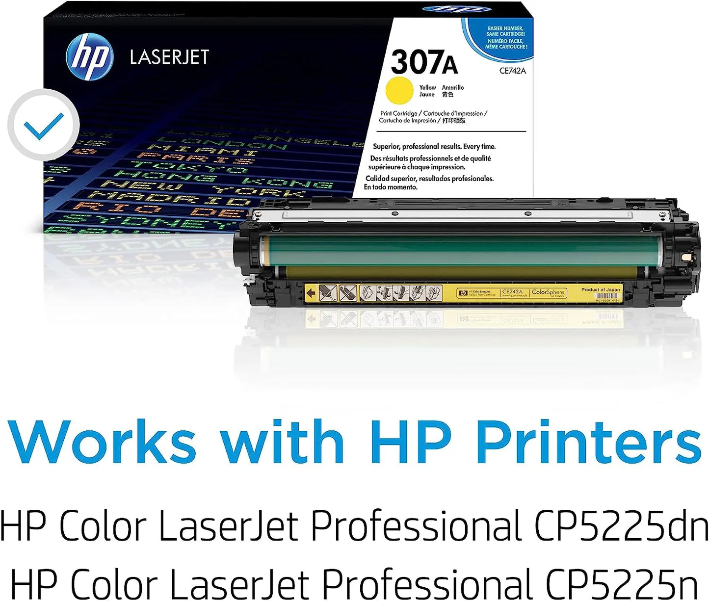HP 307A Yellow Original Laserjet Toner Cartridge (CE742A) Aos Cartridge