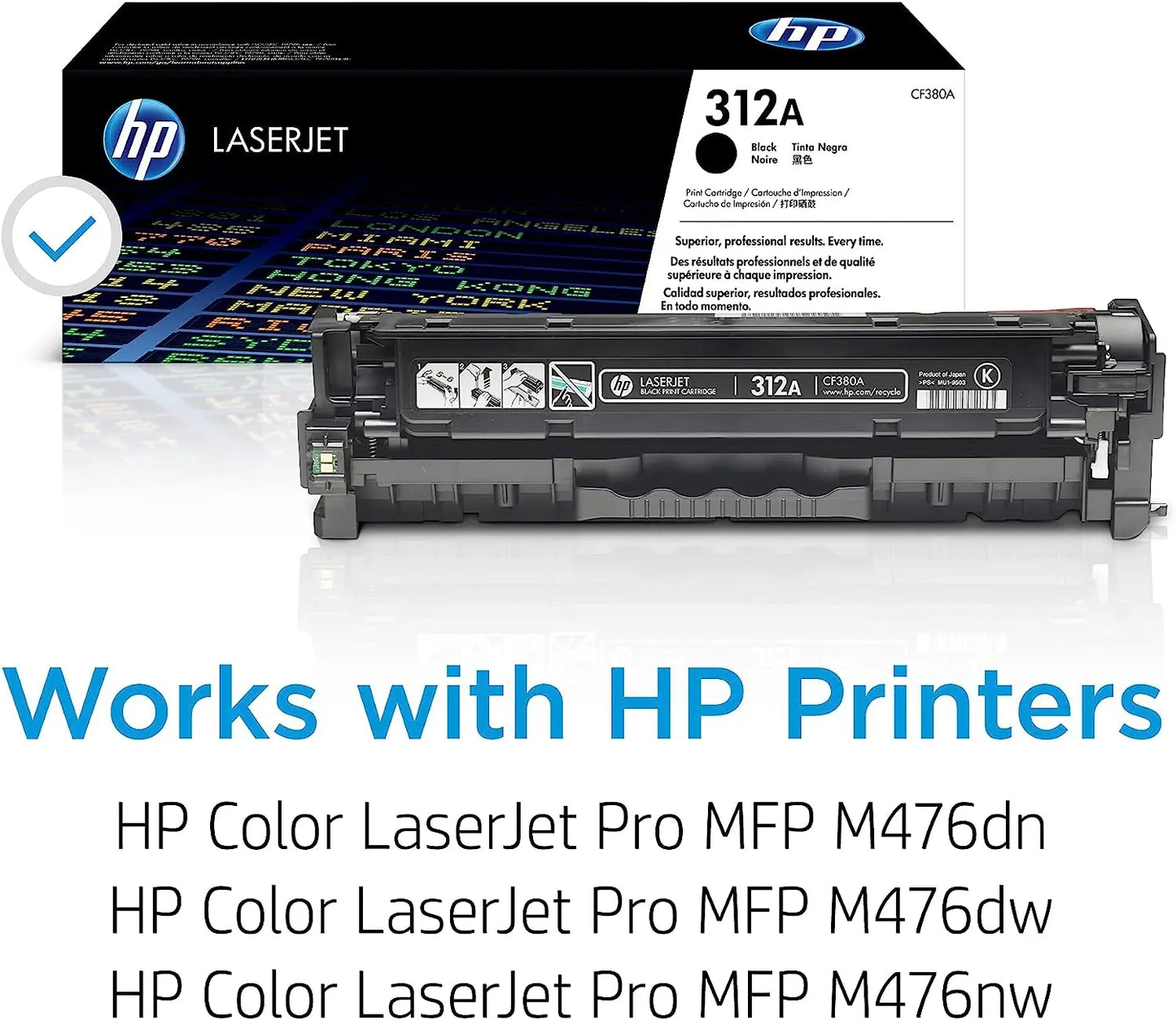 HP 312A Black Original Laserjet Toner Cartridge (CF380A) Aos Cartridge