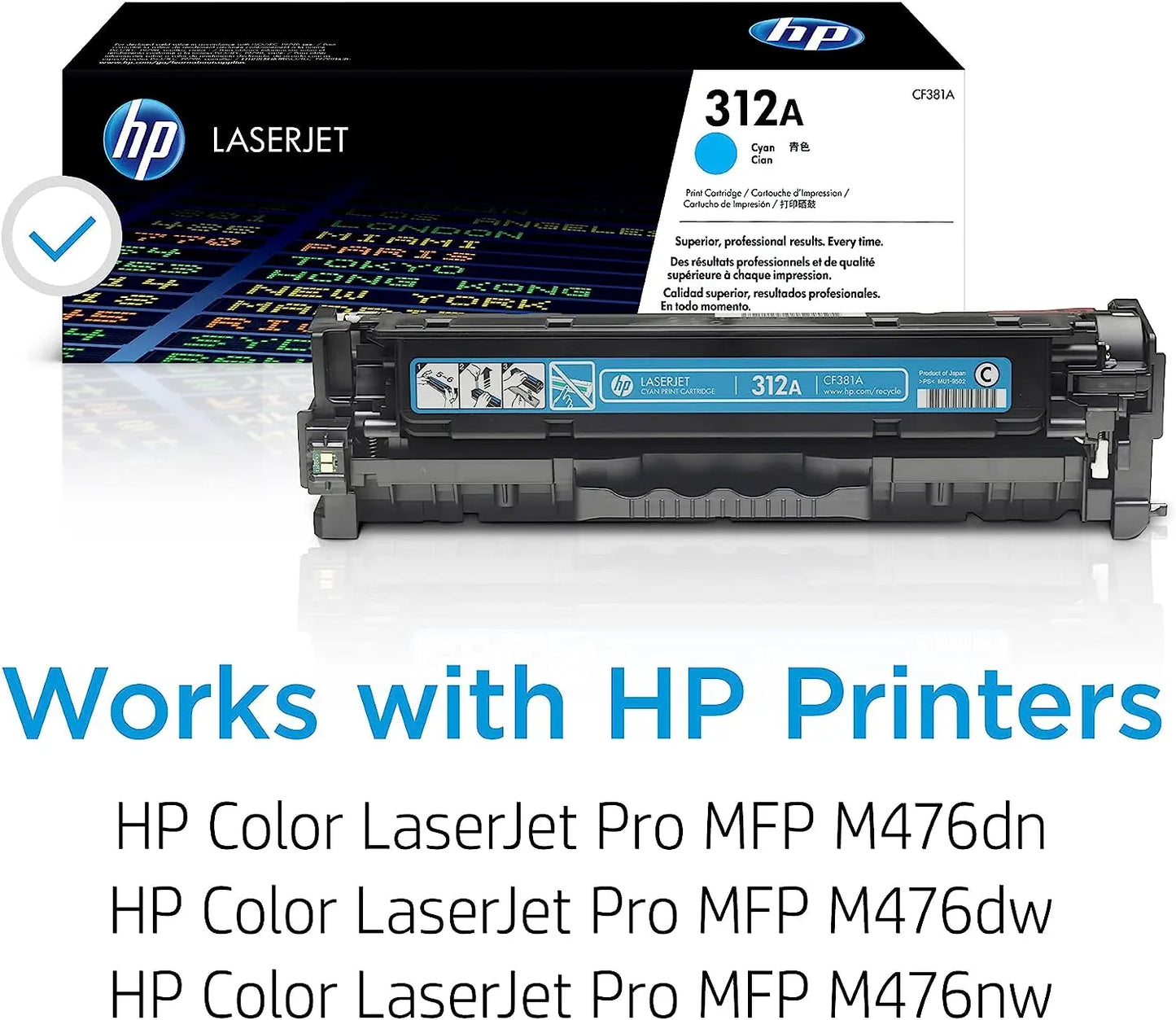 HP 312A Cyan Original Laserjet Toner Cartridge (CF381A) Aos Cartridge