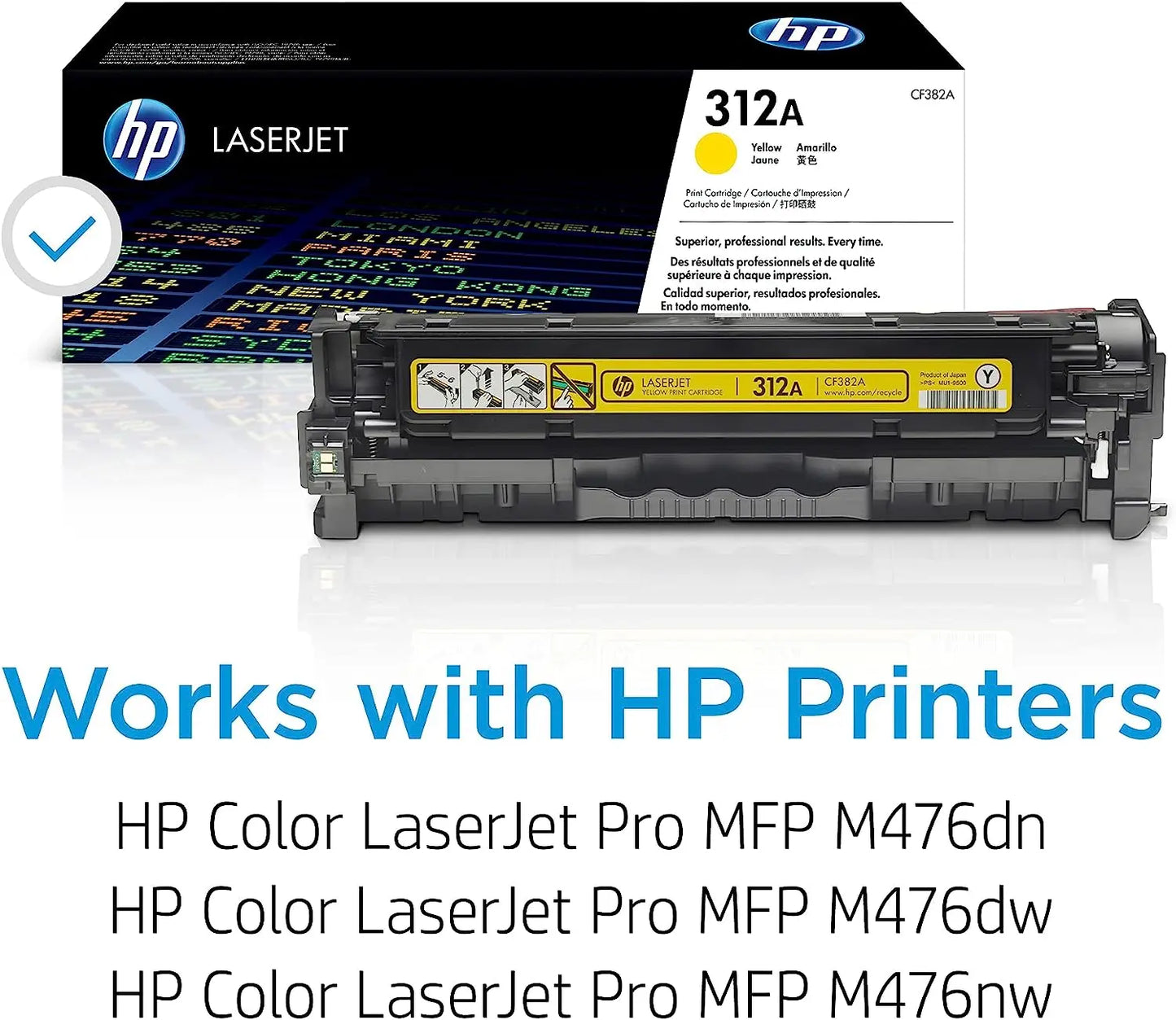 HP 312A Yellow Original Laserjet Toner Cartridge (CF382A) Aos Cartridge