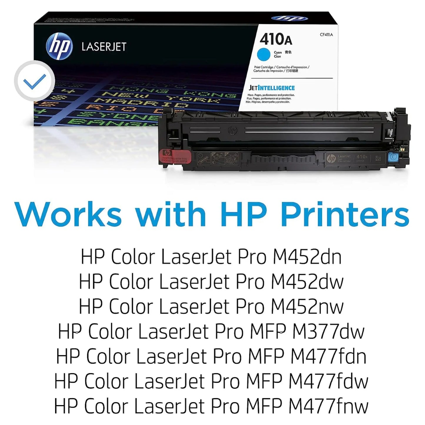HP 410A Cyan Original Laserjet Toner Cartridge (CF411A) Aos Cartridge
