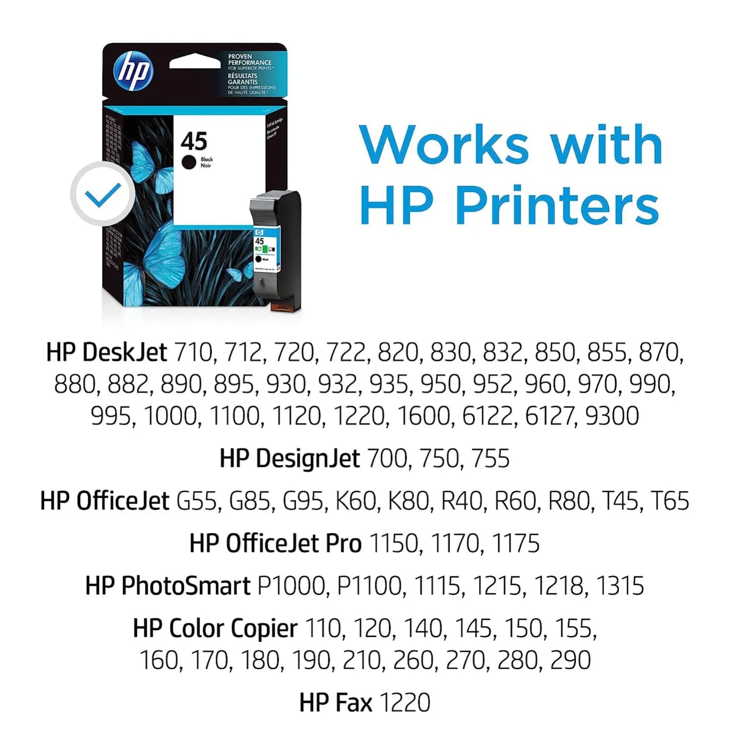 HP 45 Black Original Ink Cartridge,51645AA - Rs.1550 Aos Cartridge