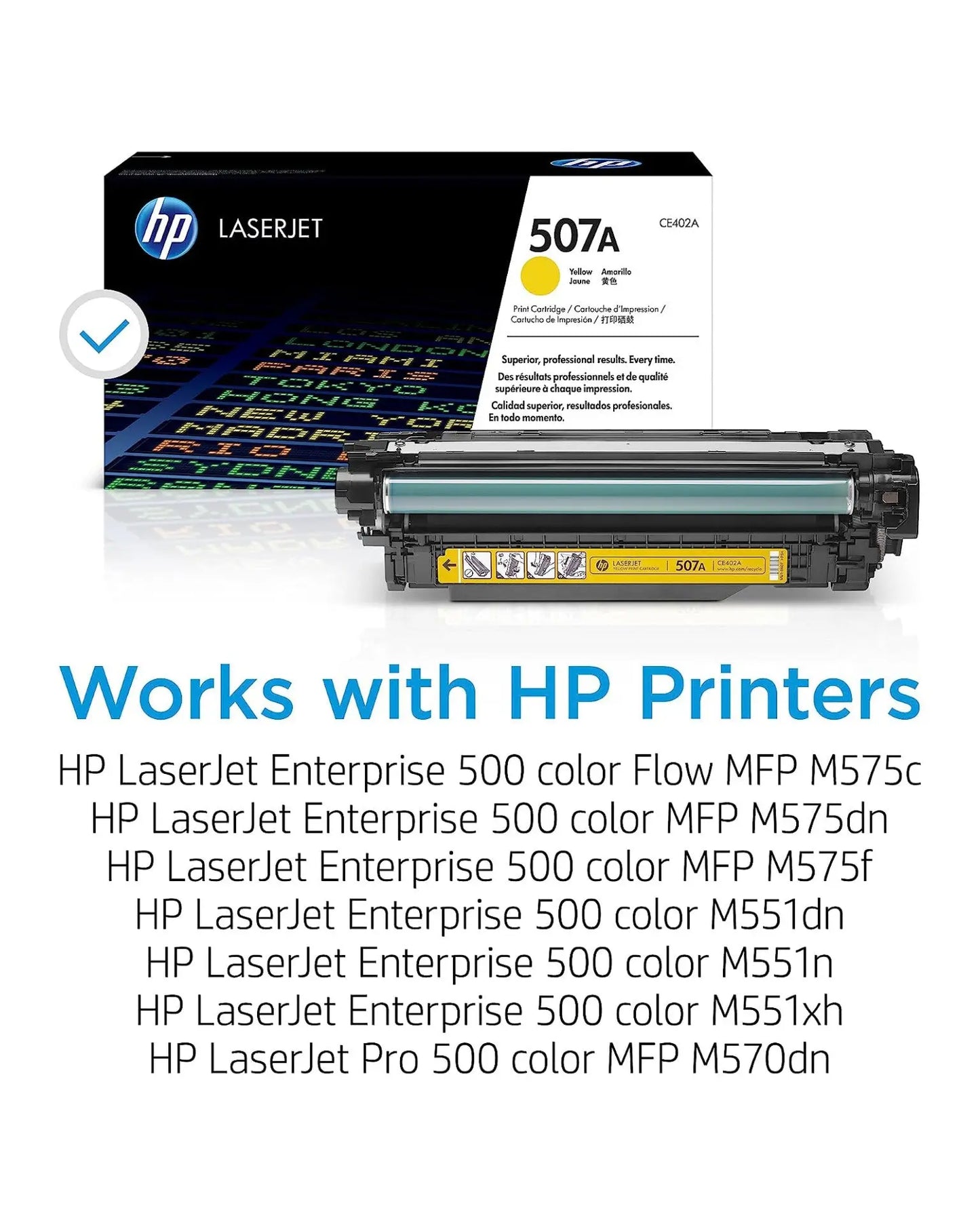 HP 507A Yellow Original Laserjet Toner Cartridge (CE402A) AOS Cartridge