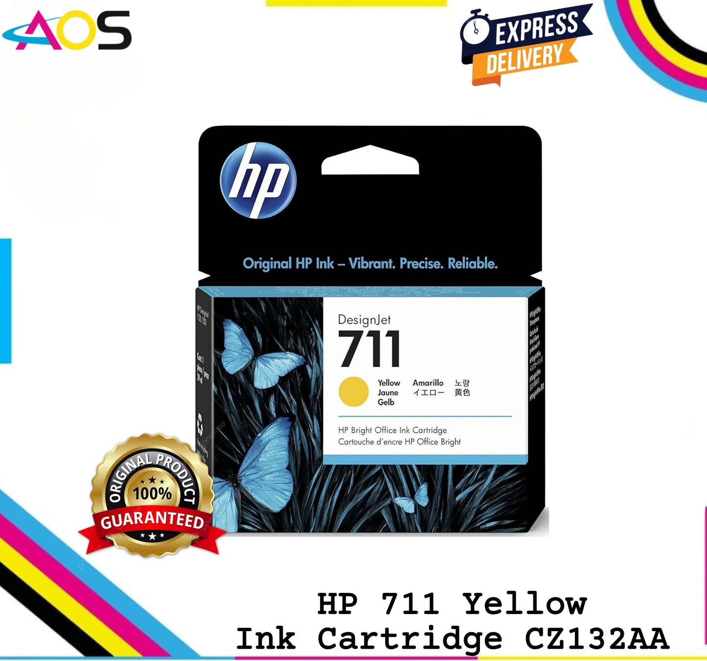 HP 711 29-ml Yellow Ink Cartridge Aos Cartridge