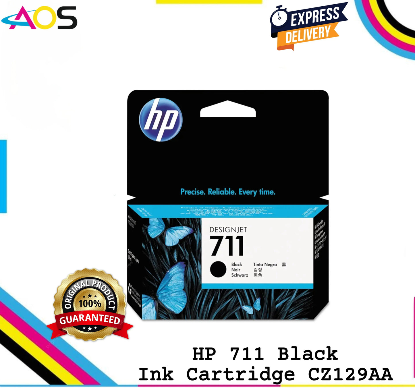 HP 711 Black Ink Cartridge Aos Cartridge