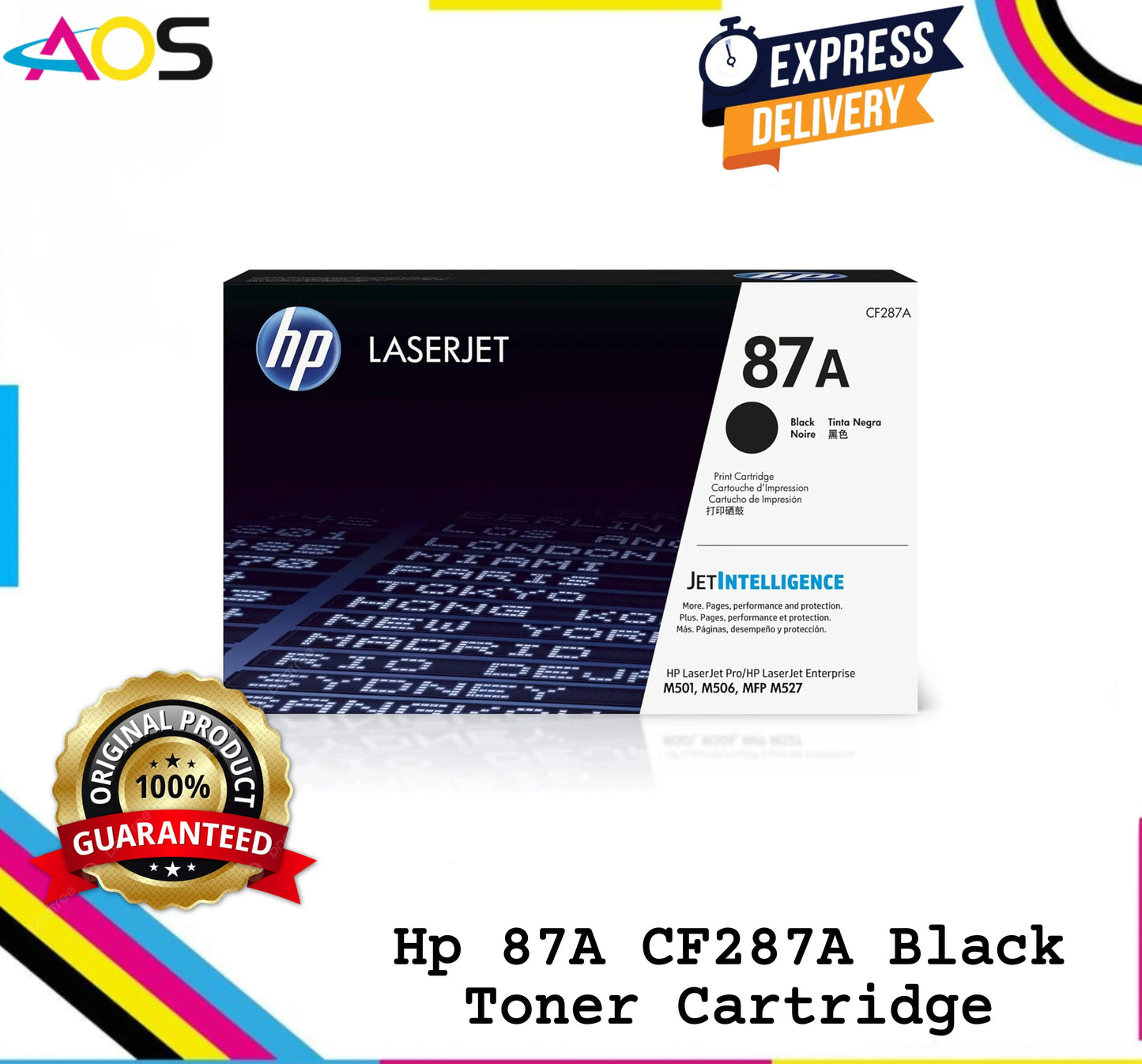 HP 87A Black Original Laserjet Toner Cartridge (CF287A) Aos Cartridge