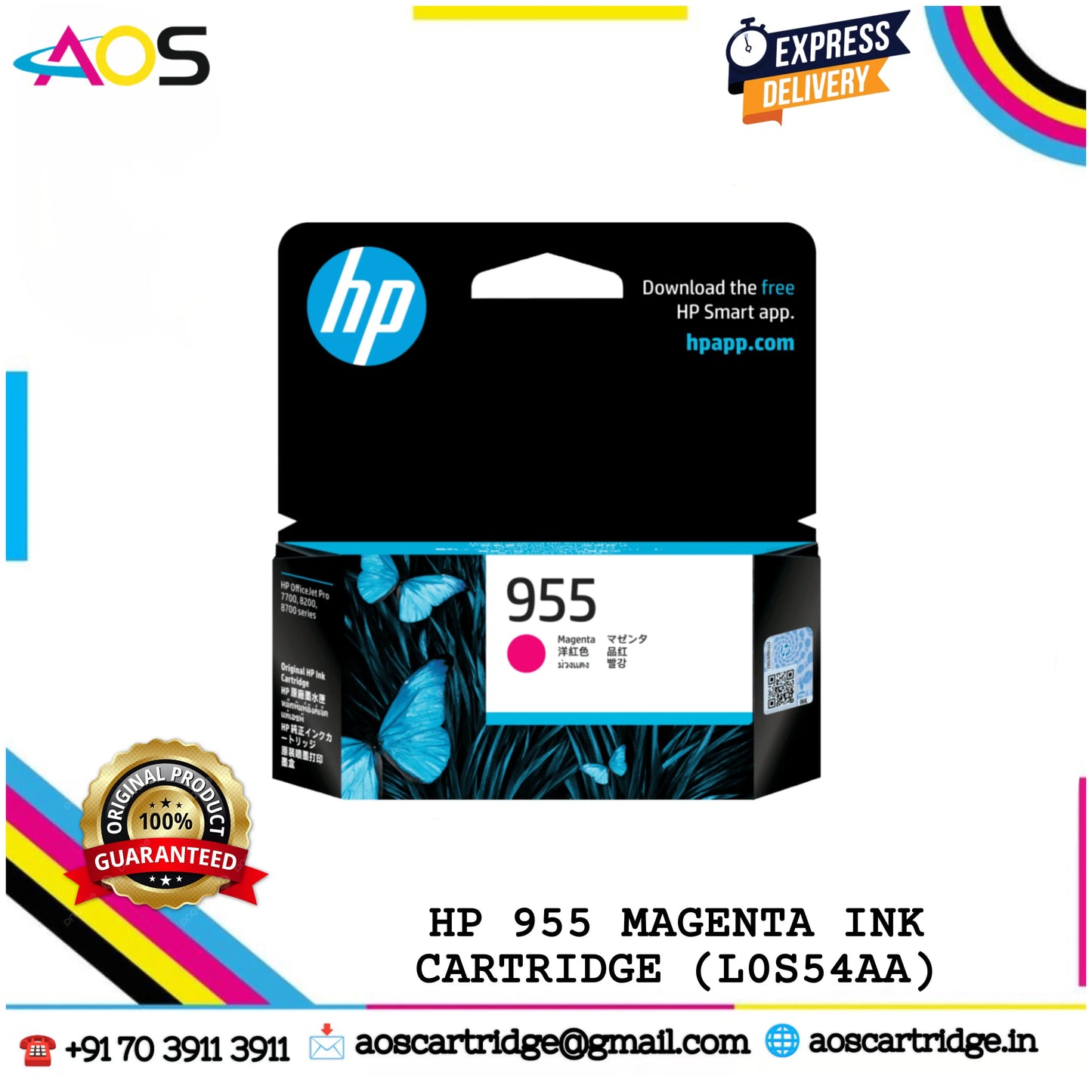 HP 955 Magenta Ink Cartridge Aos Cartridge