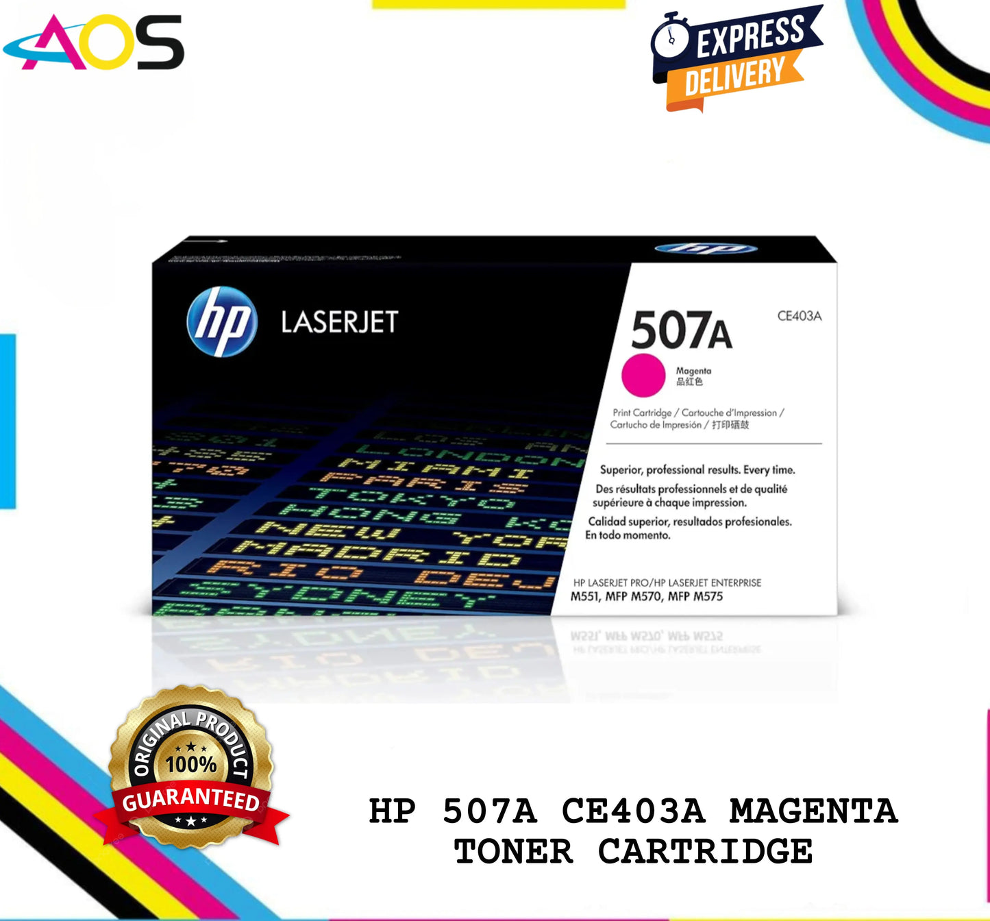 Non-Oem HP 507A Magenta Toner Cartridge (CE403A) - Aos Cartridge AOS Cartridge