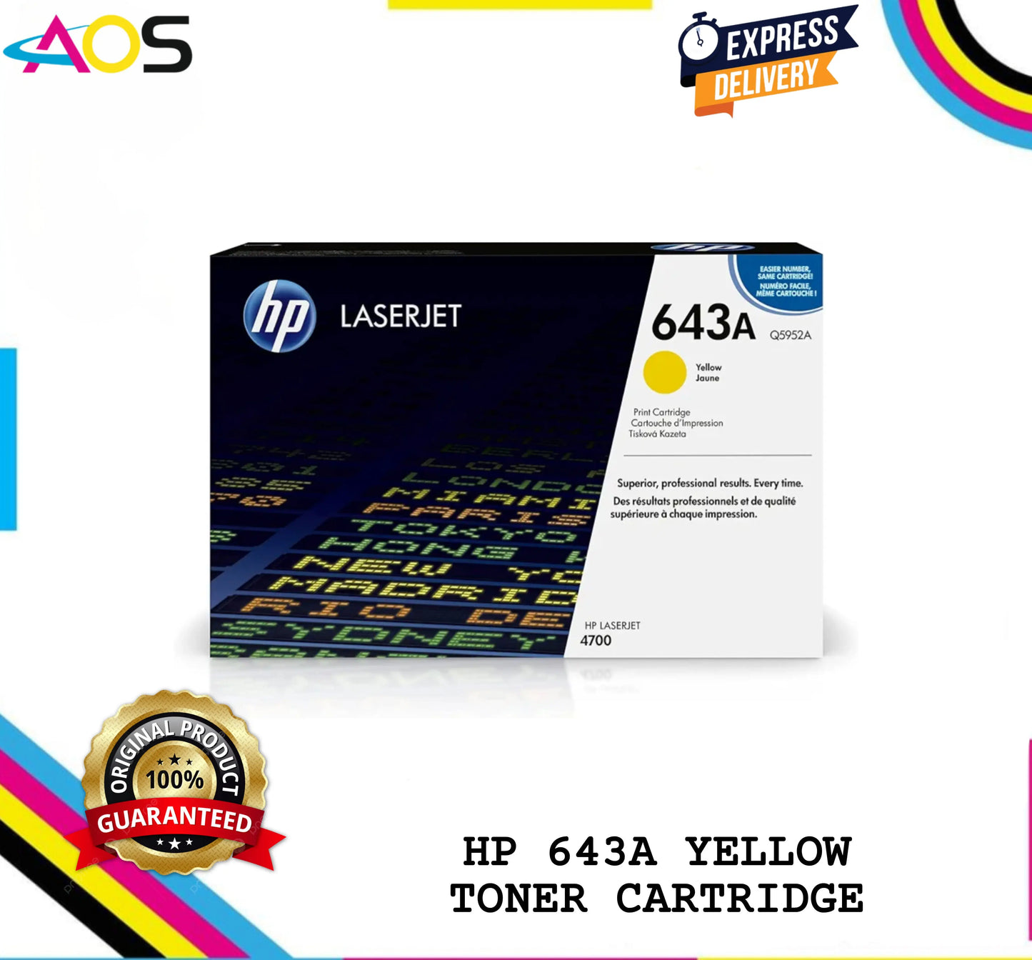 Hp 643a yellow toner cartridge